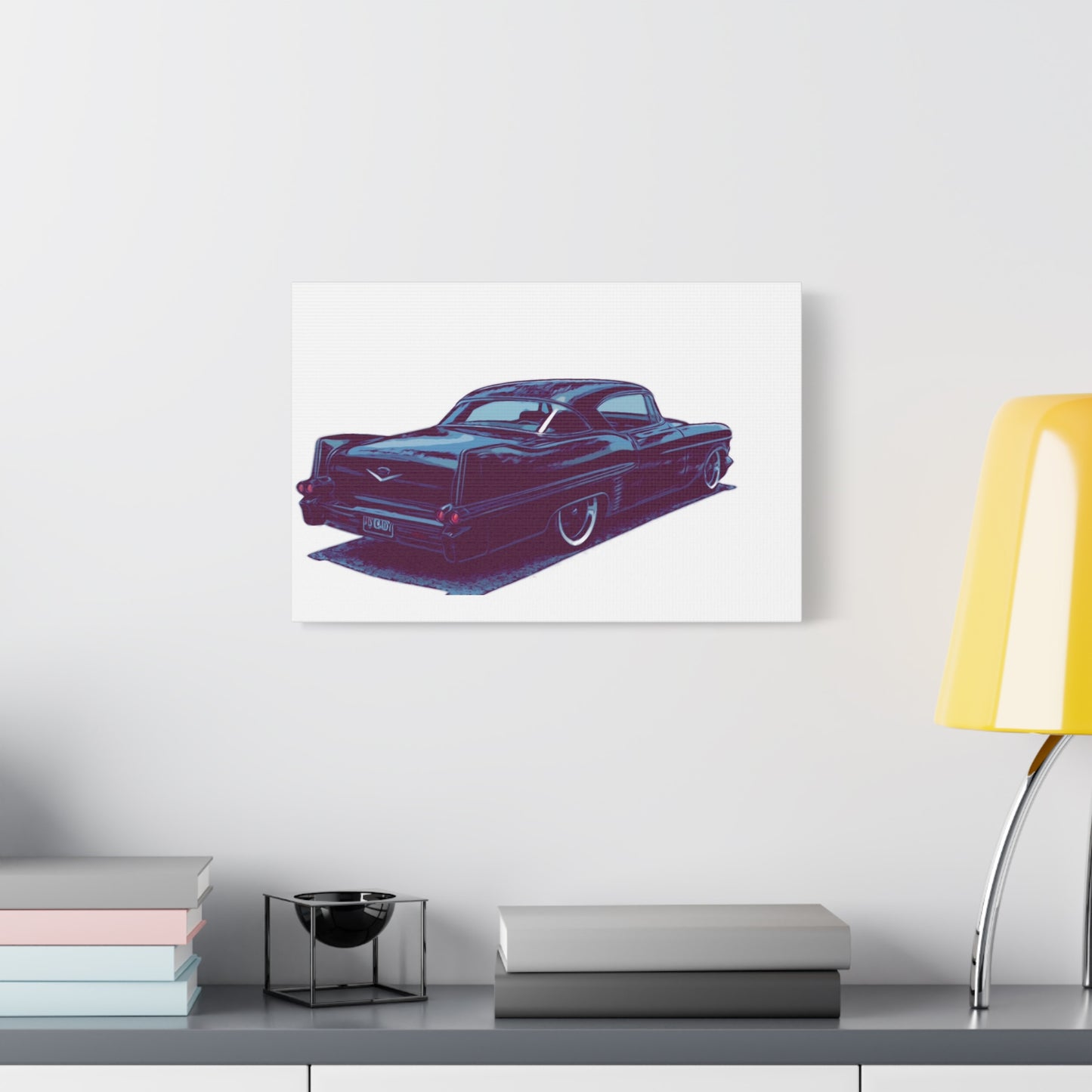 Tailfin After Hours – Vintage Luxury Cruiser Comic Car Wall Art