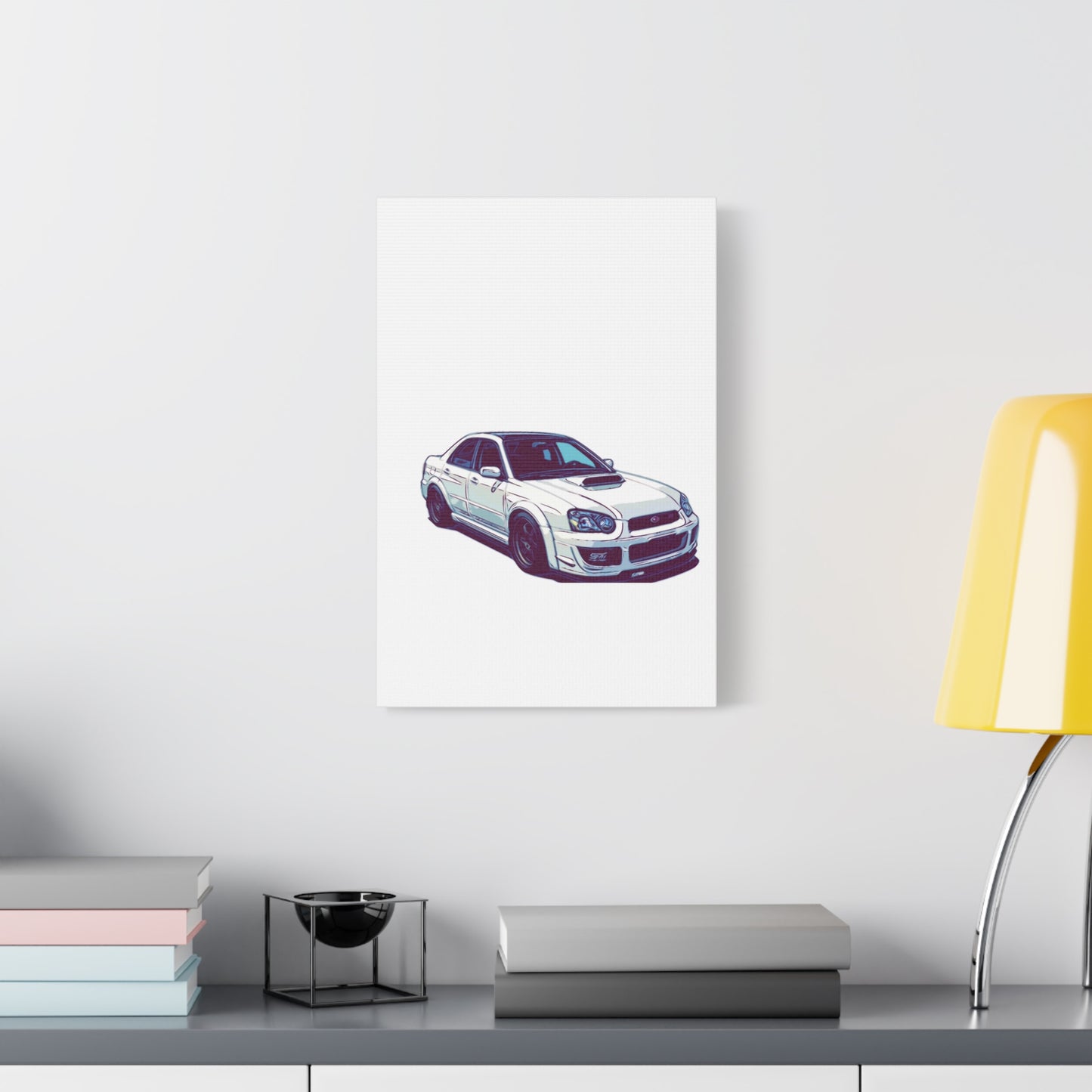 Boosted All-Wheel Fury – Rally-Inspired Sport Sedan Comic Car Wall Art