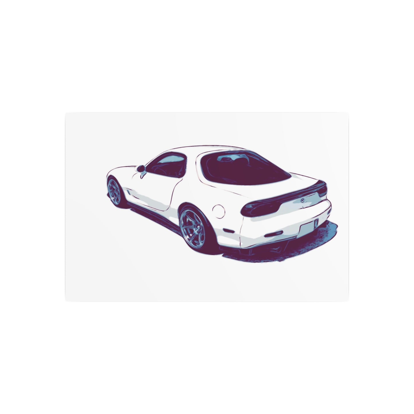 Ivory Fade – Japanese Rotary Coupe Rear Profile Comic Wall Art