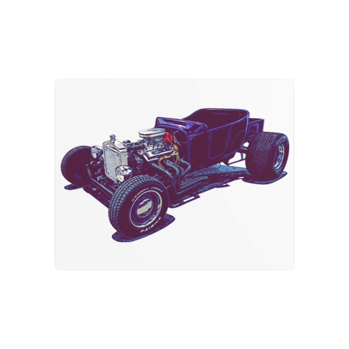 Bare Knuckle Roadster – Exposed Engine Comic Car Wall Art