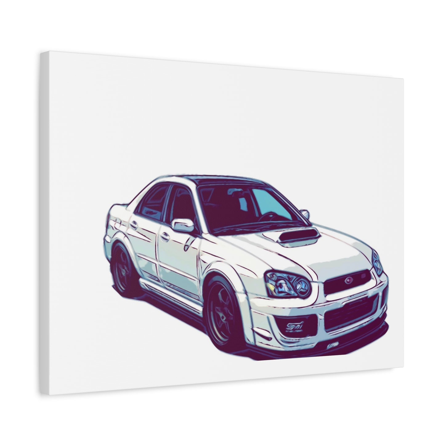 Boosted All-Wheel Fury – Rally-Inspired Sport Sedan Comic Car Wall Art