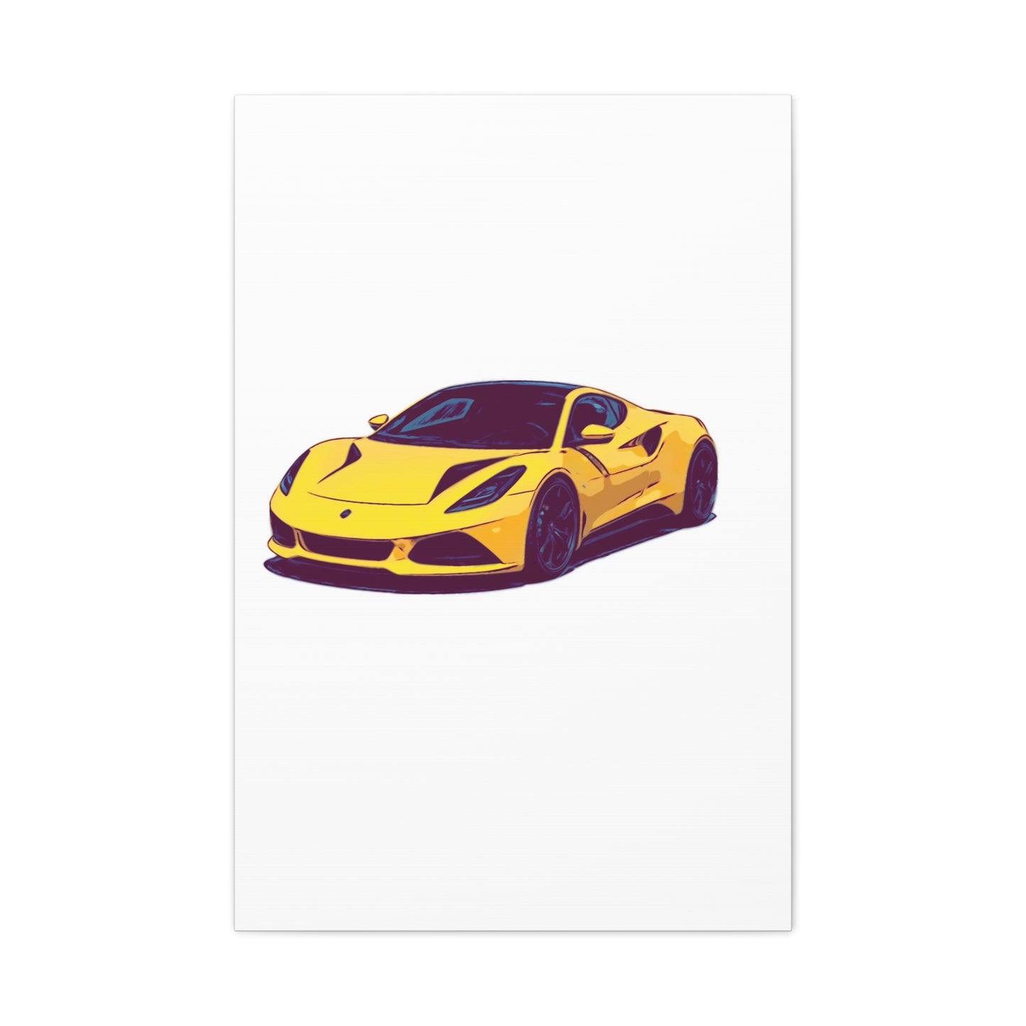 Goldflare Coupe – Exotic Performance Comic Car Wall Art