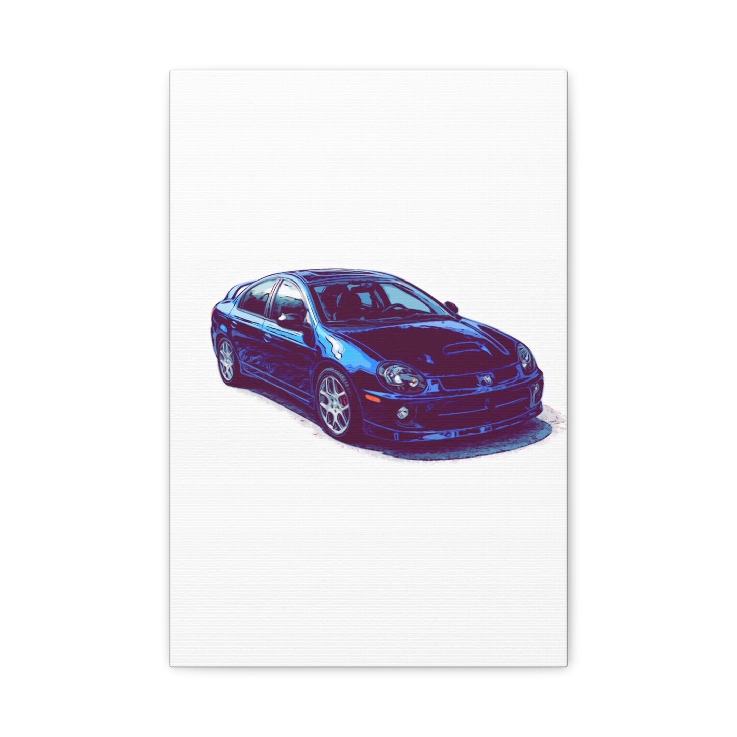 Turbo Four Door – Early 2000s Sport Sedan Comic Car Wall Art
