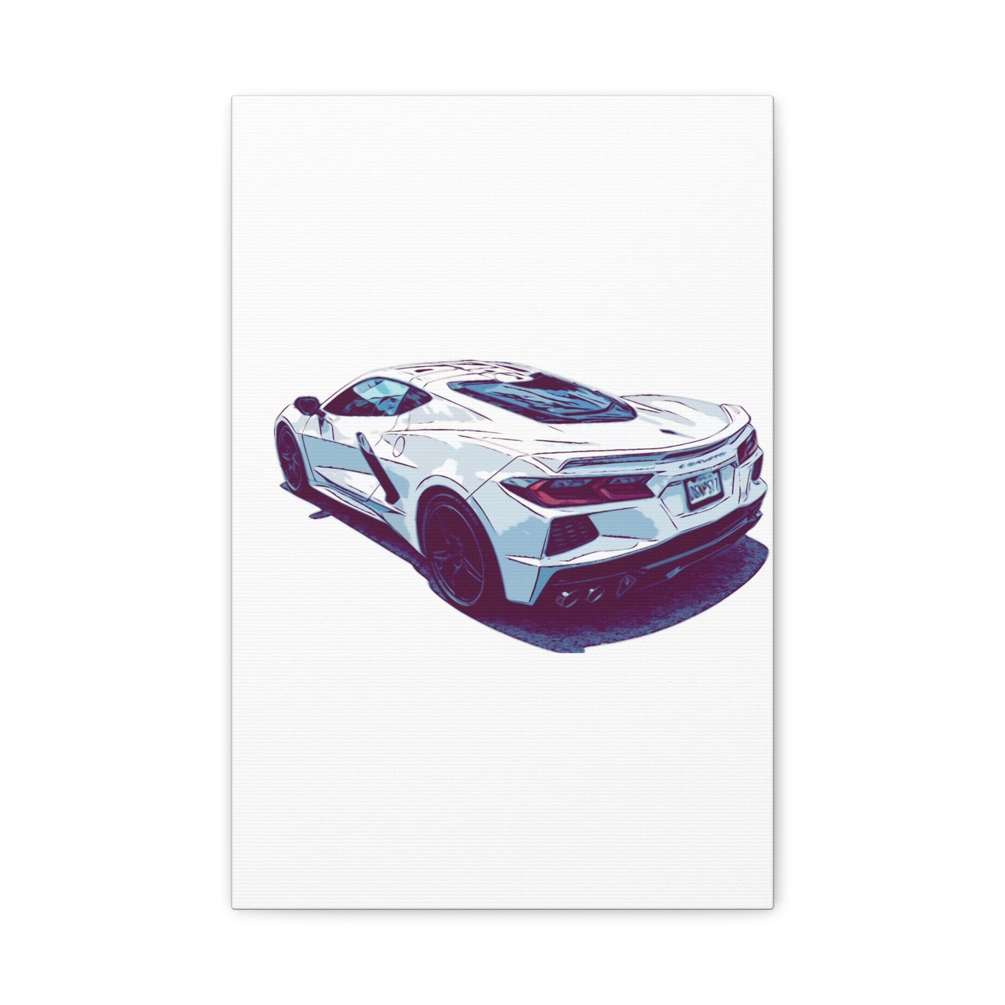 Whiteout Velocity – Modern Supercar Rear Profile Comic Wall Art
