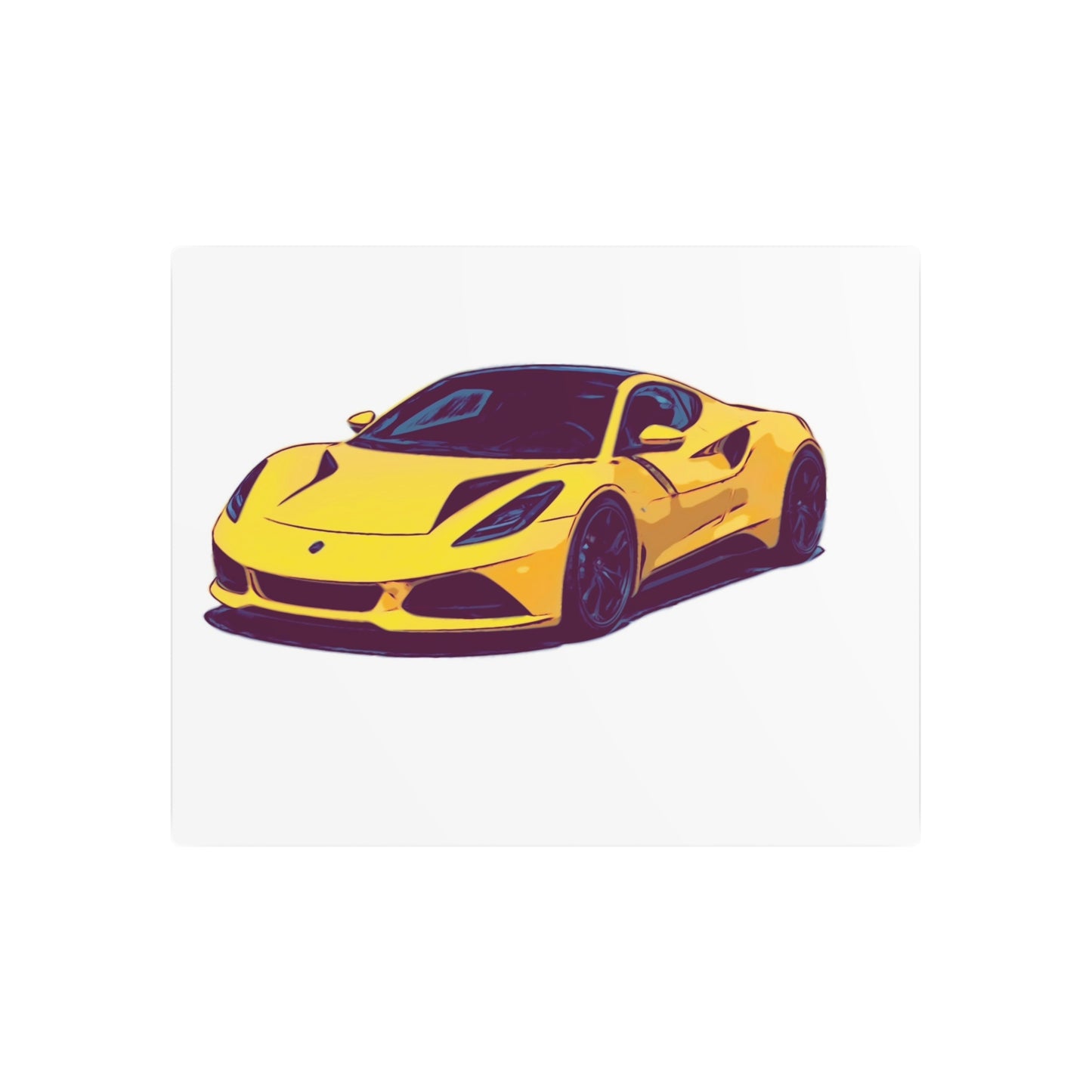 Goldflare Coupe – Exotic Performance Comic Car Wall Art