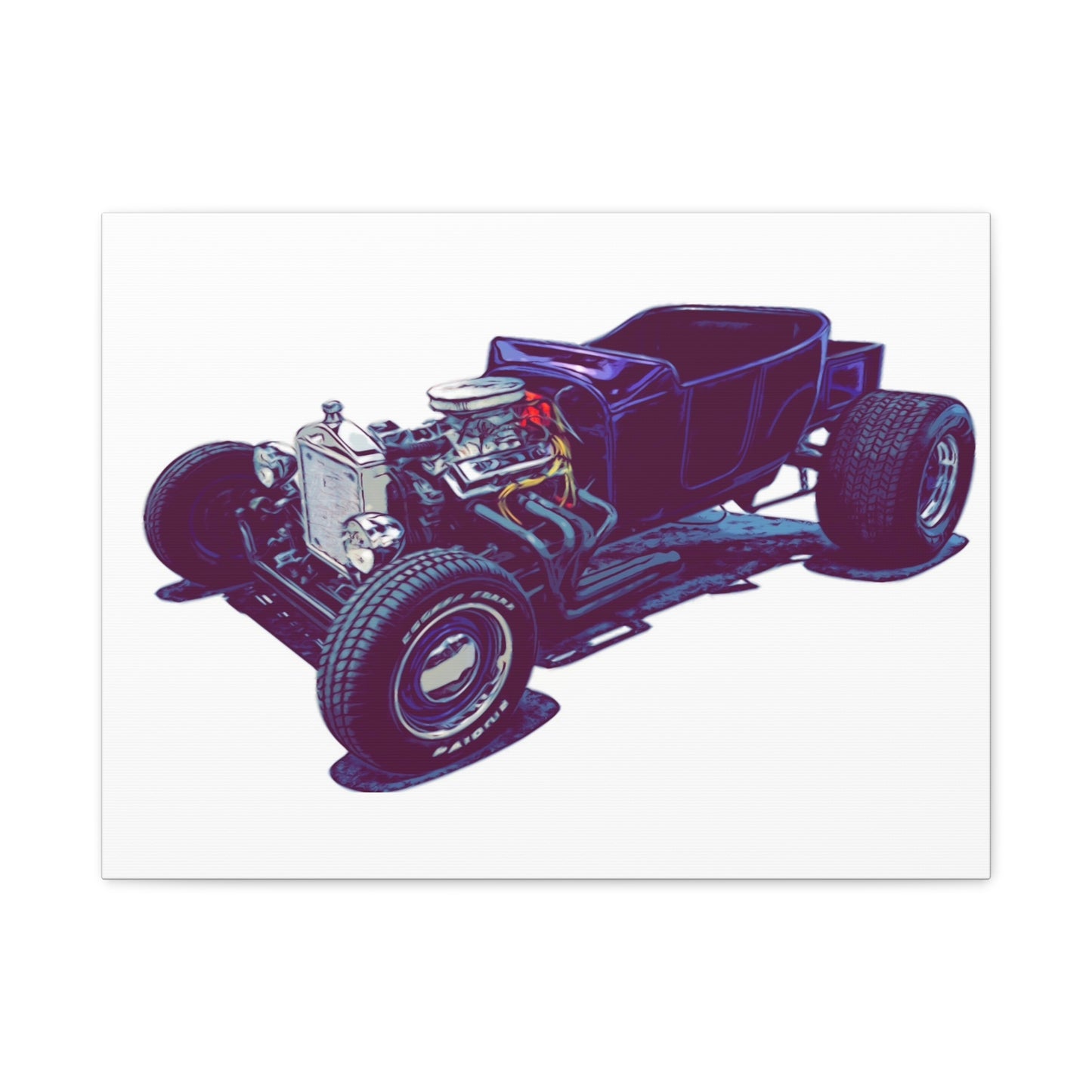 Bare Knuckle Roadster – Exposed Engine Comic Car Wall Art