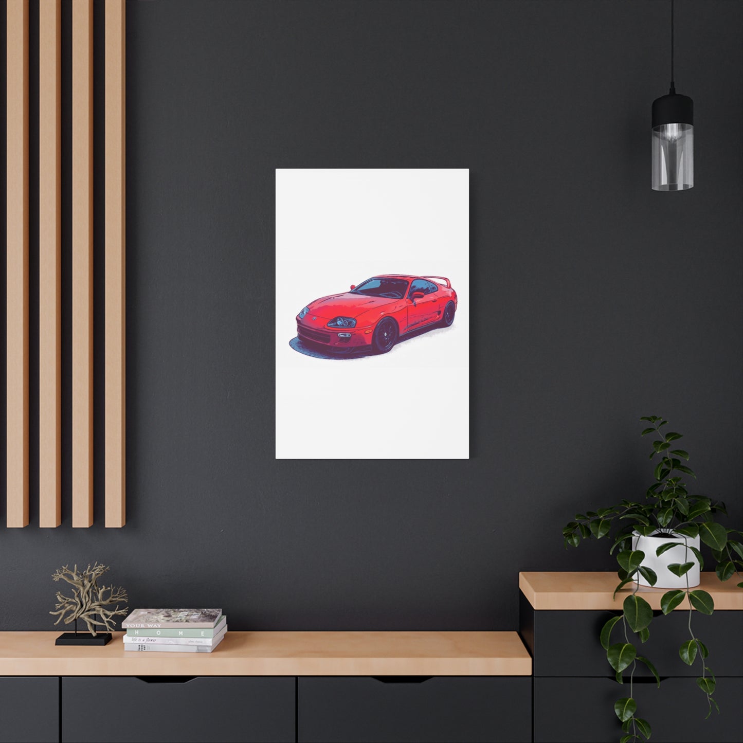 Redline Revival – 90s Japanese Sports Coupe Comic Car Wall Art
