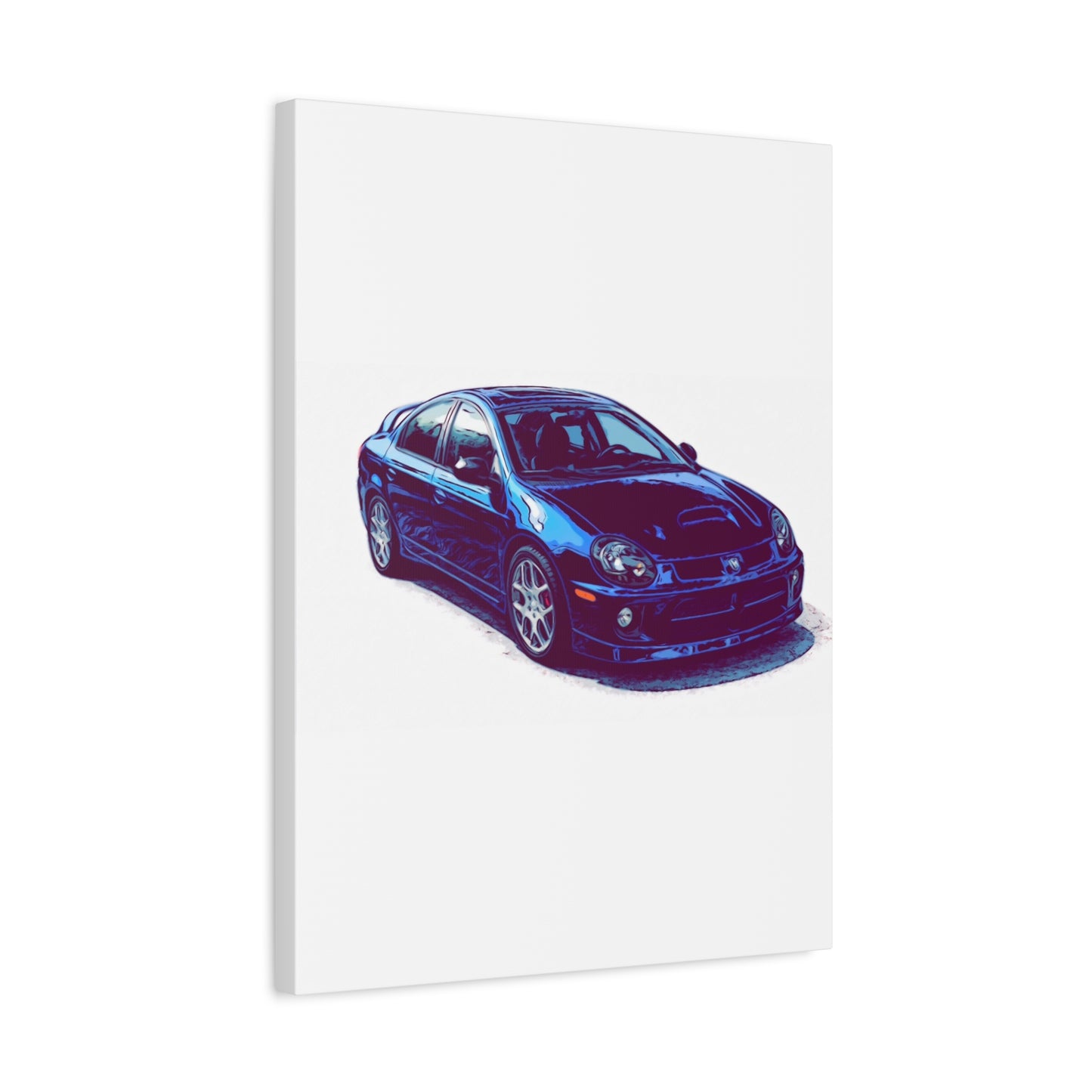 Turbo Four Door – Early 2000s Sport Sedan Comic Car Wall Art