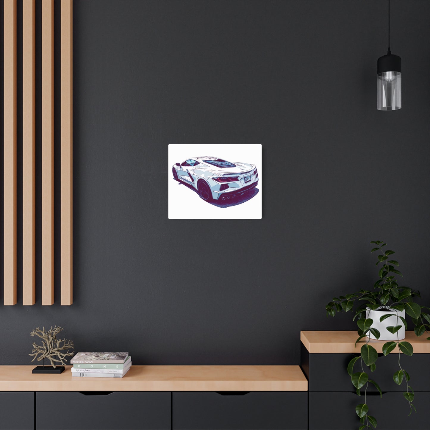 Whiteout Velocity – Modern Supercar Rear Profile Comic Wall Art