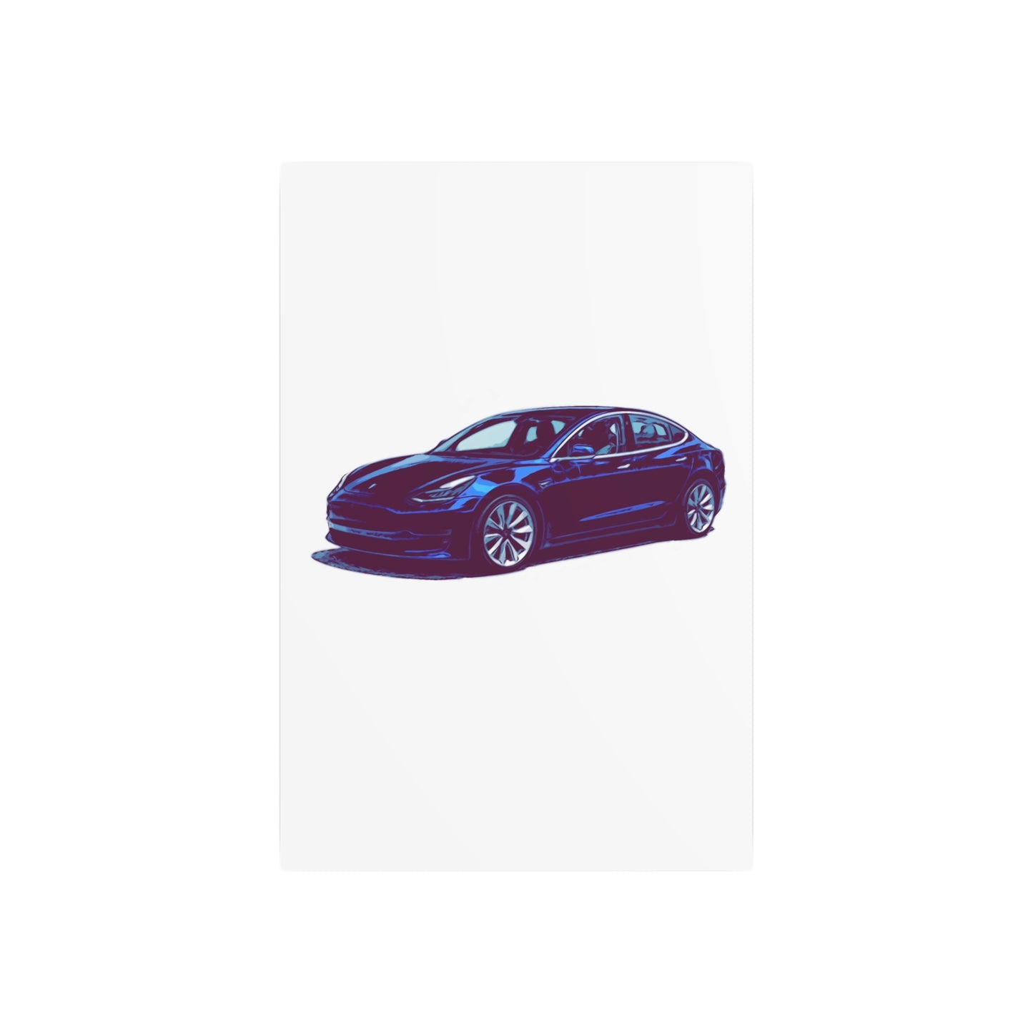 Silentshift Fastback – Modern Electric Sport Sedan Comic Car Wall Art