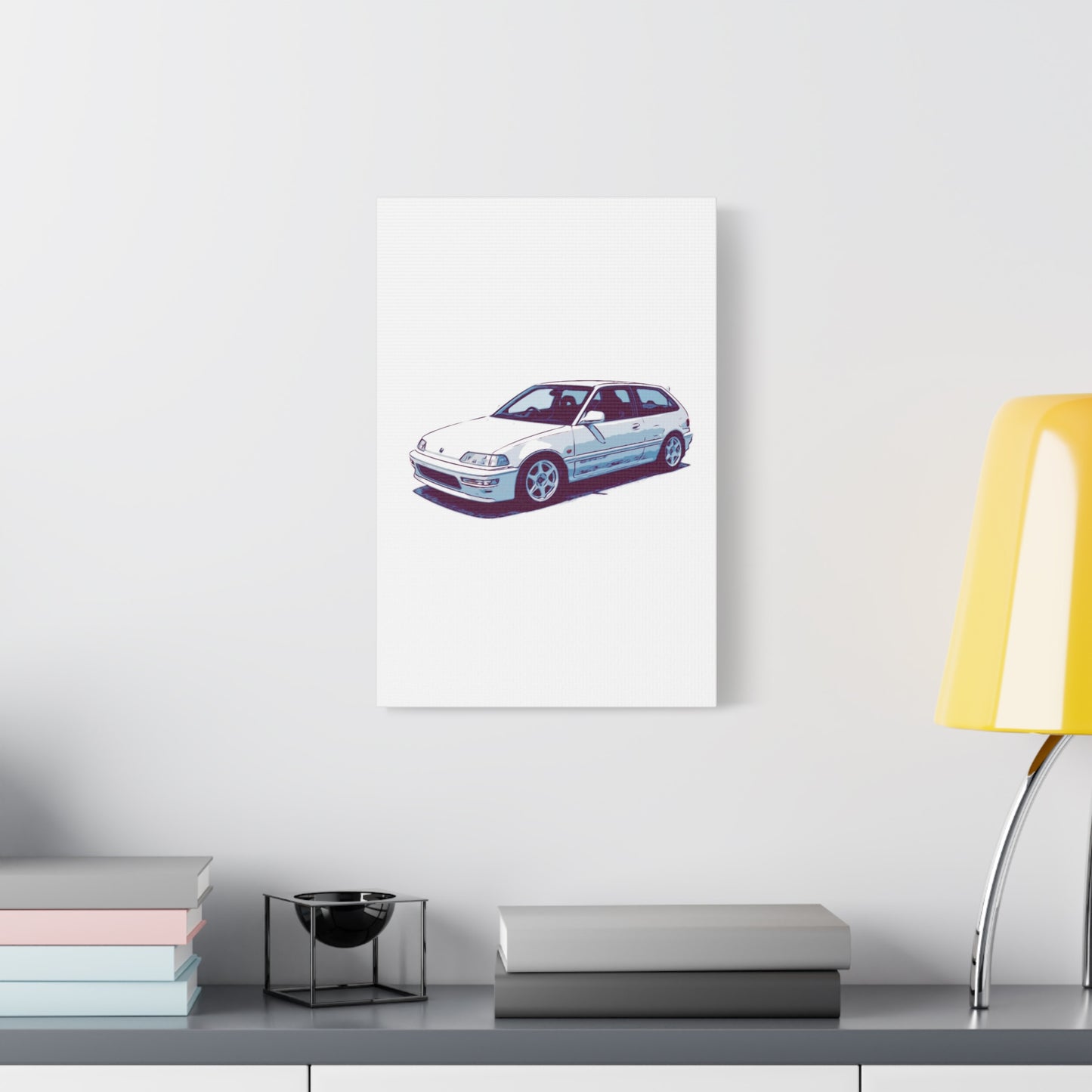 Whitewire Hatch – Compact Street Runner Comic Car Wall Art