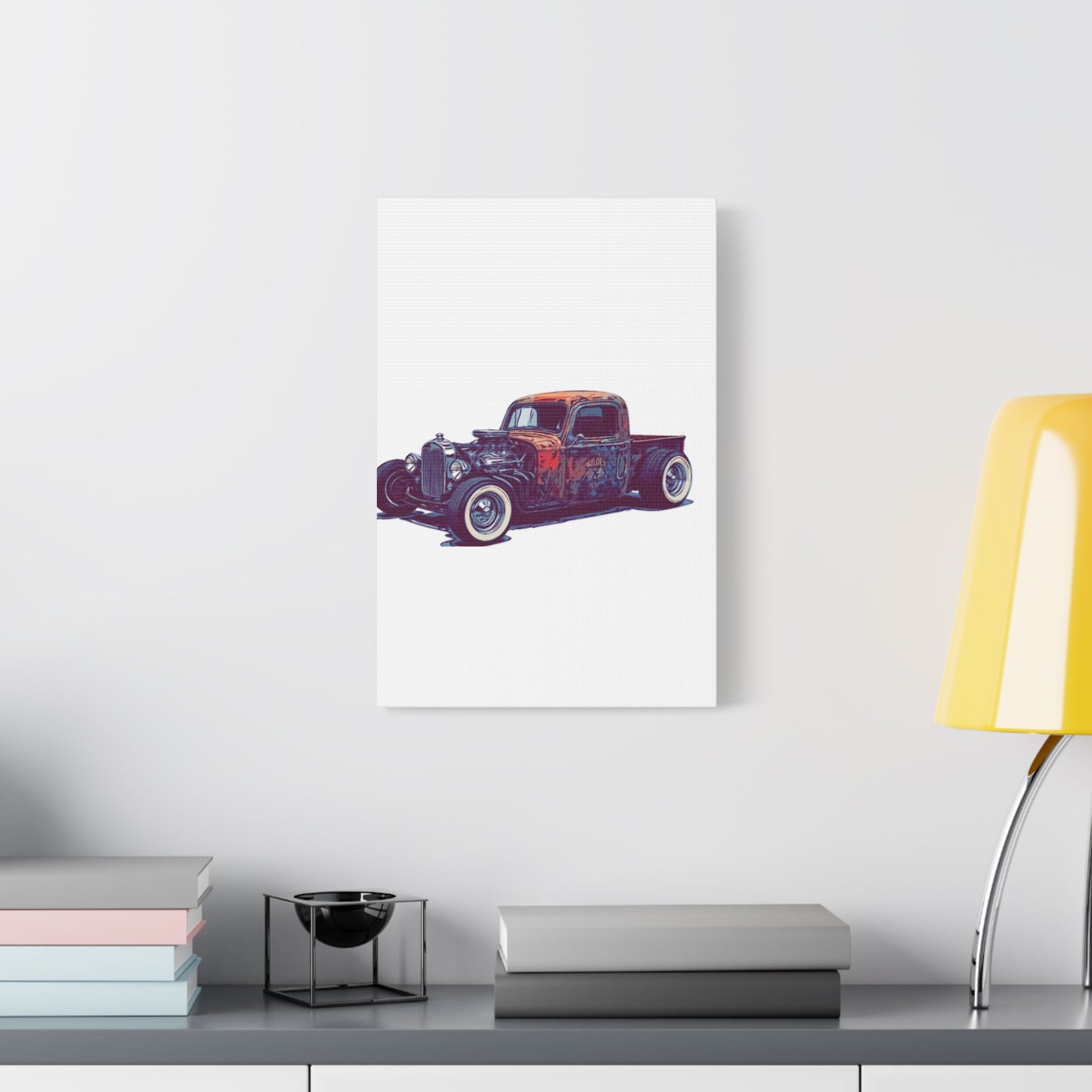 Rustbound Revival Pickup – Vintage Rat Rod Comic Car Wall Art