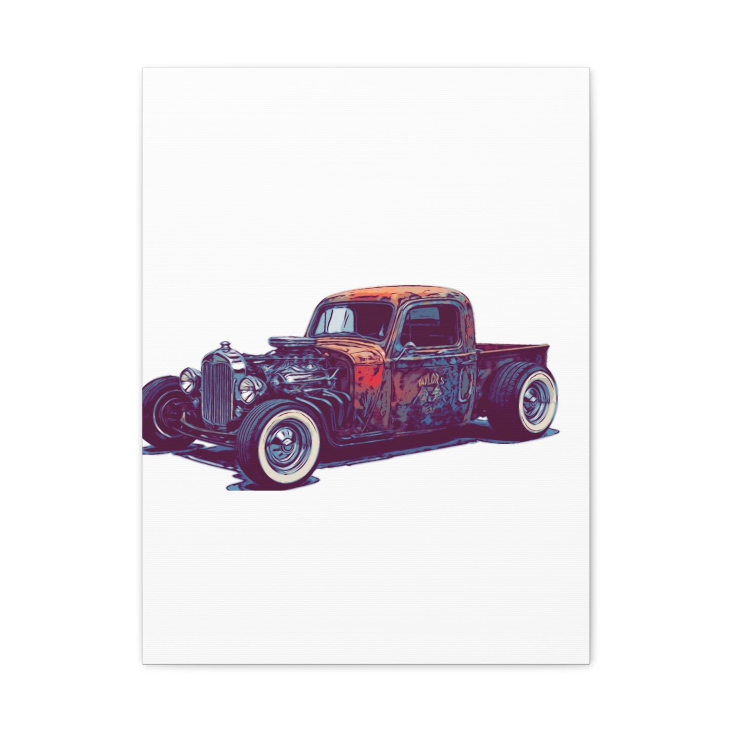 Rustbound Revival Pickup – Vintage Rat Rod Comic Car Wall Art