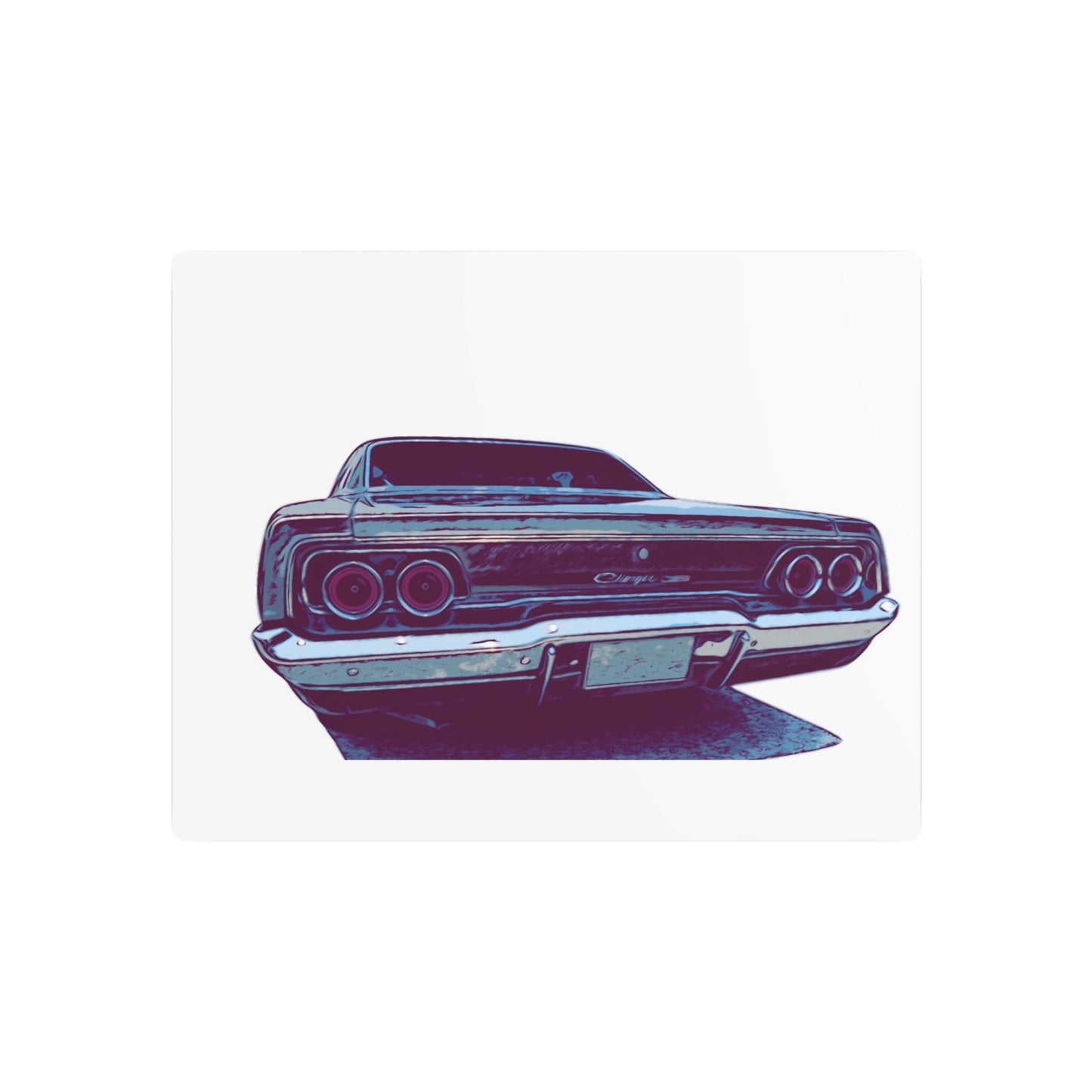 Chrome Exit – Classic Muscle Rear View Comic Car Wall Art