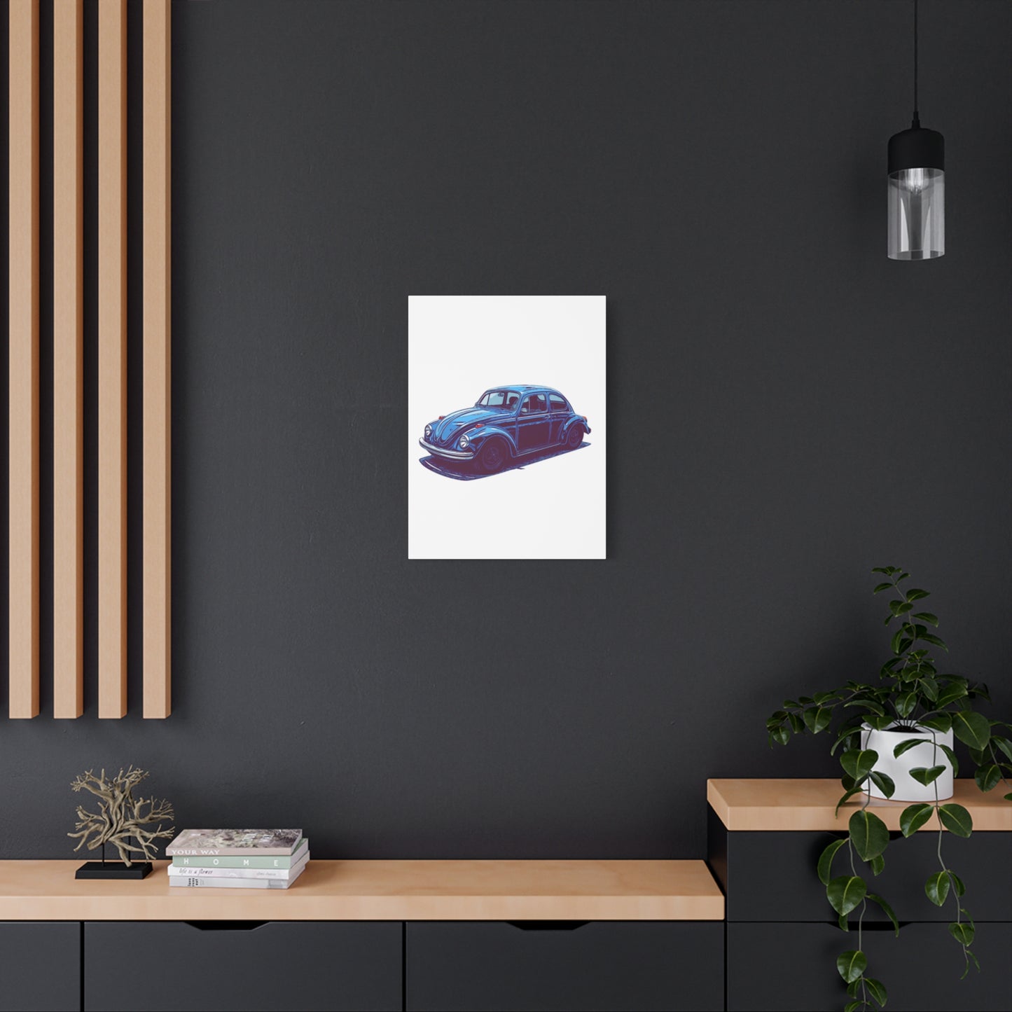 Blue Collar Classic – Vintage Air-Cooled Comic Car Wall Art