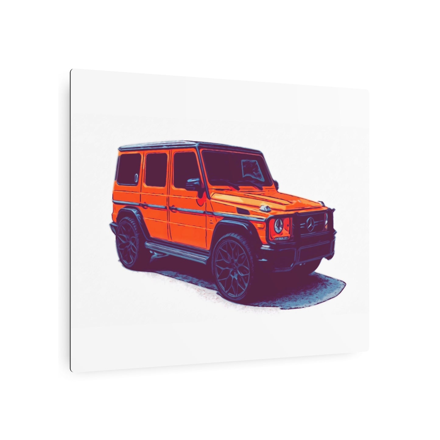 Signal Orange Sentinel – Luxury Off-Road SUV Comic Wall Art