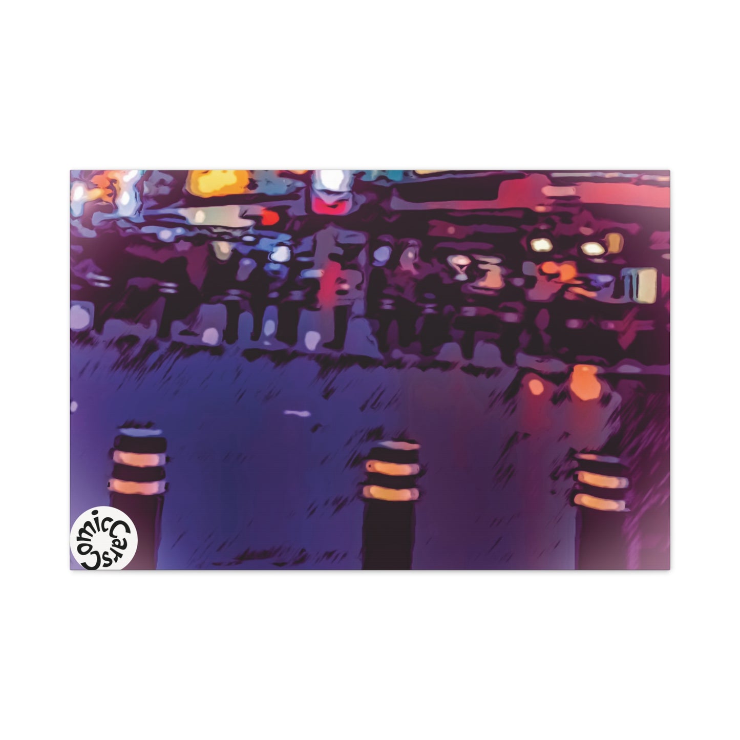 Freemont Street Night Cruises Las Vegas City Matte Canvas Wall Art
