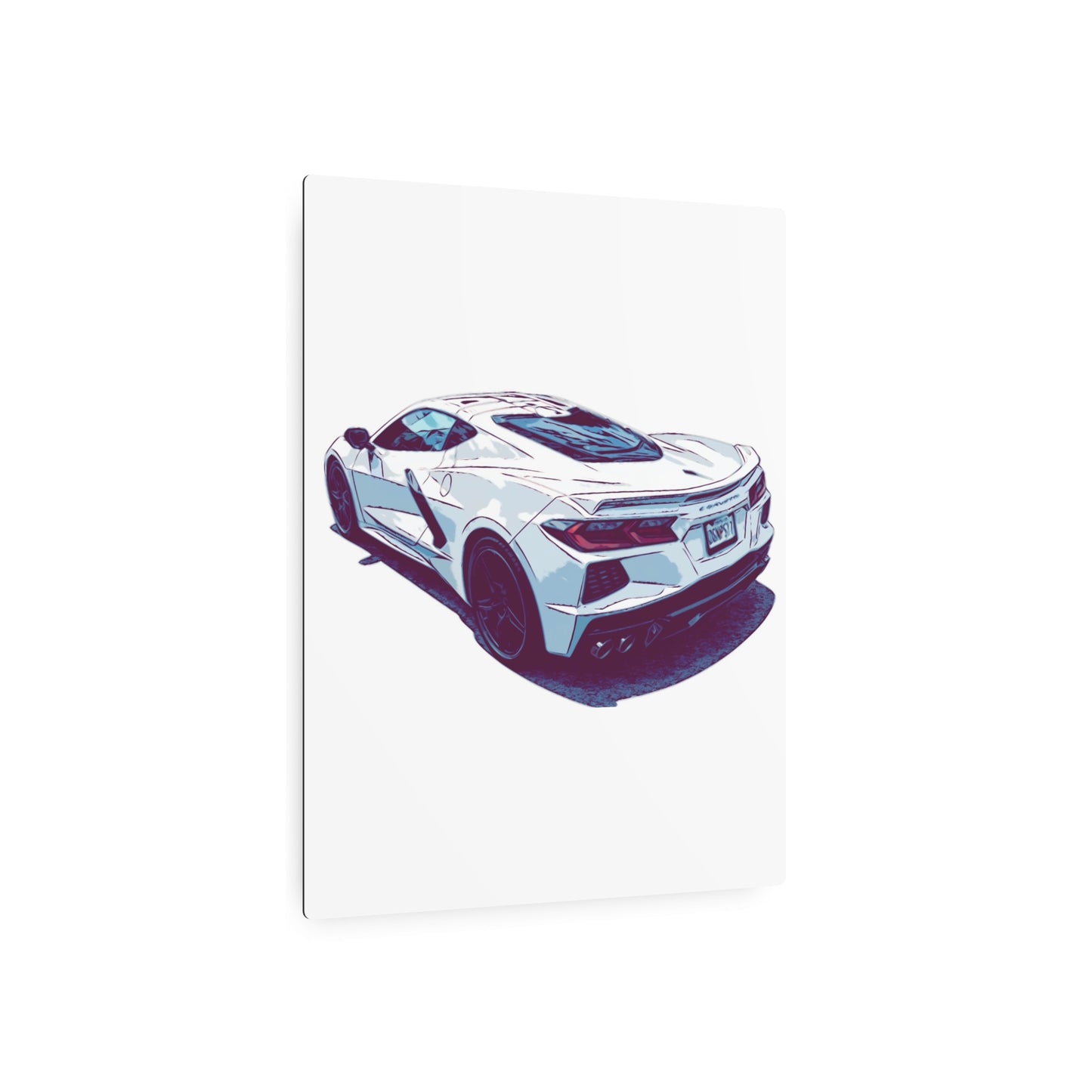 Whiteout Velocity – Modern Supercar Rear Profile Comic Wall Art