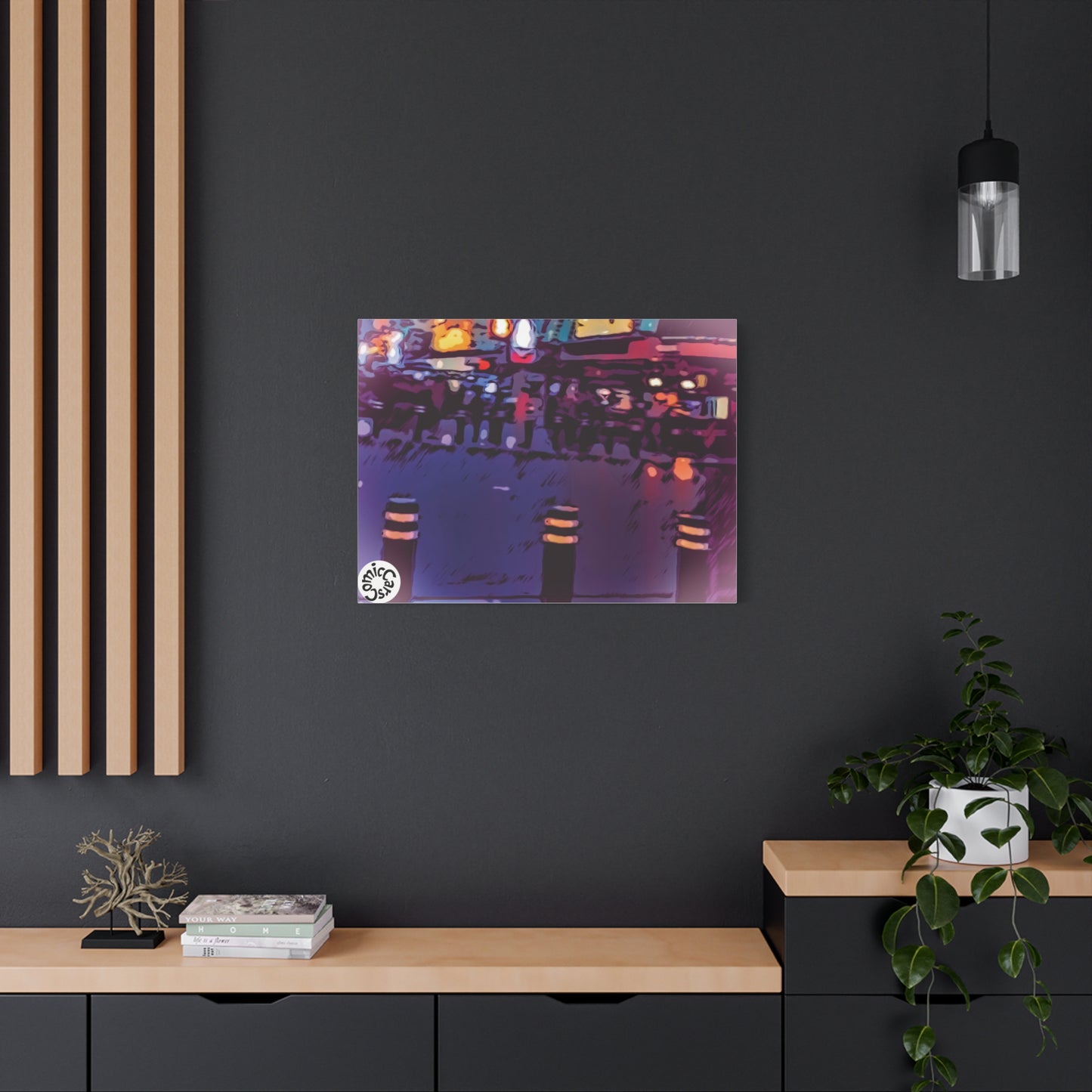 Freemont Street Night Cruises Las Vegas City Matte Canvas Wall Art