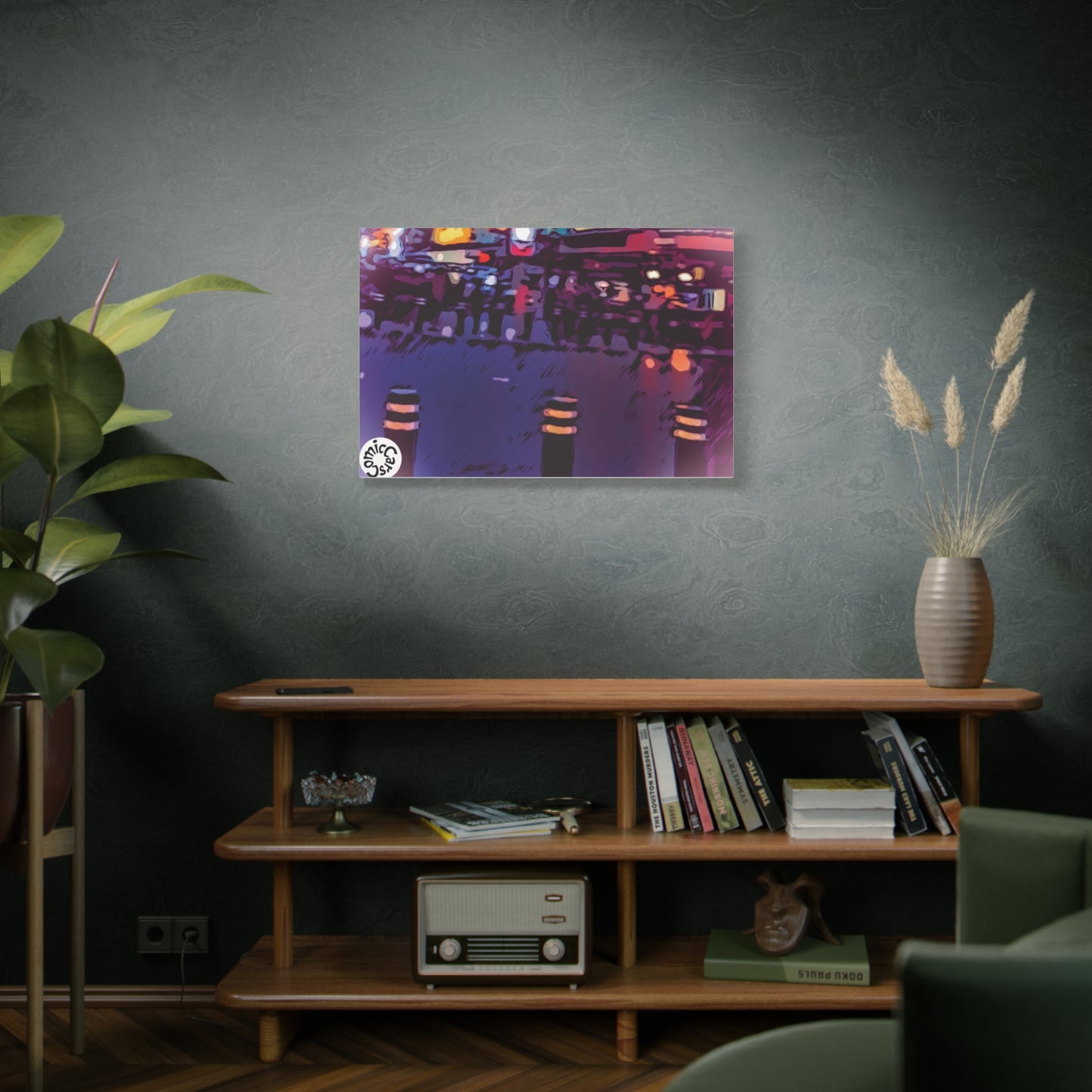 Freemont Street Night Cruises Las Vegas City Matte Canvas Wall Art