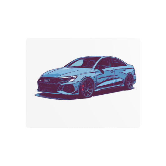 Midnight Precision – Modern European Performance Sedan Comic Car Wall Art