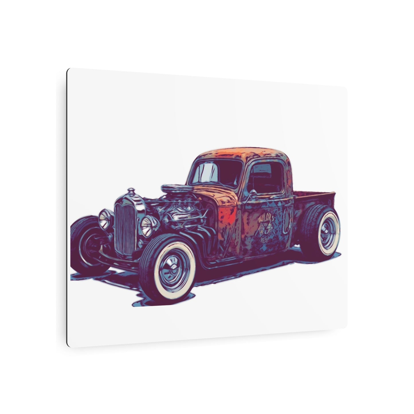Rustbound Revival Pickup – Vintage Rat Rod Comic Car Wall Art