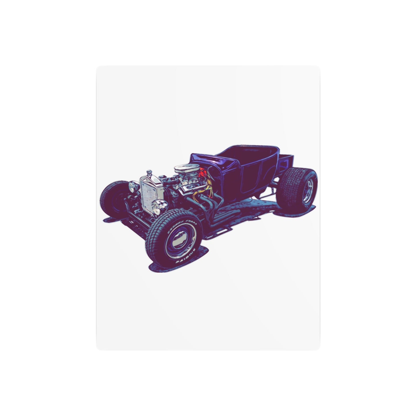Bare Knuckle Roadster – Exposed Engine Comic Car Wall Art
