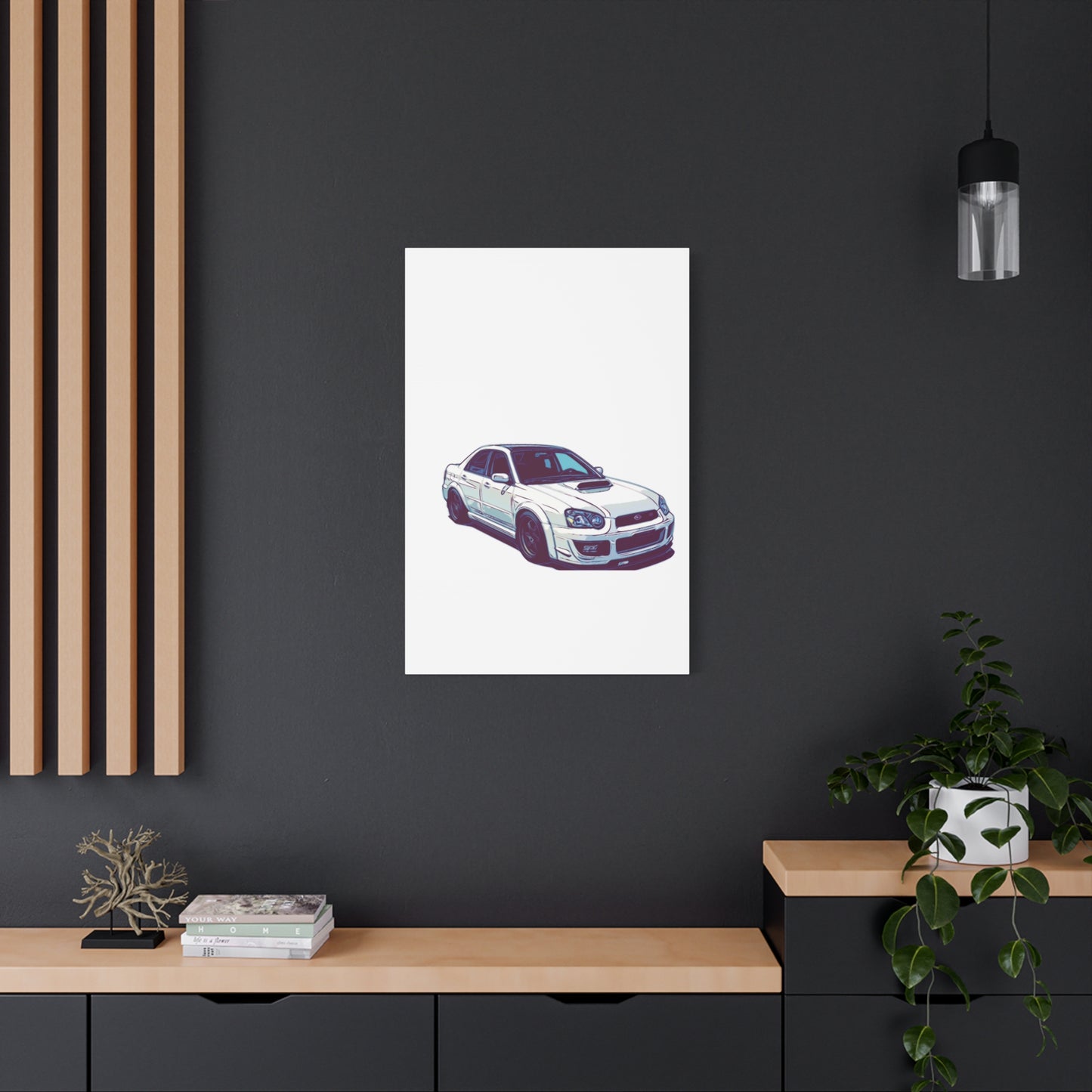 Boosted All-Wheel Fury – Rally-Inspired Sport Sedan Comic Car Wall Art