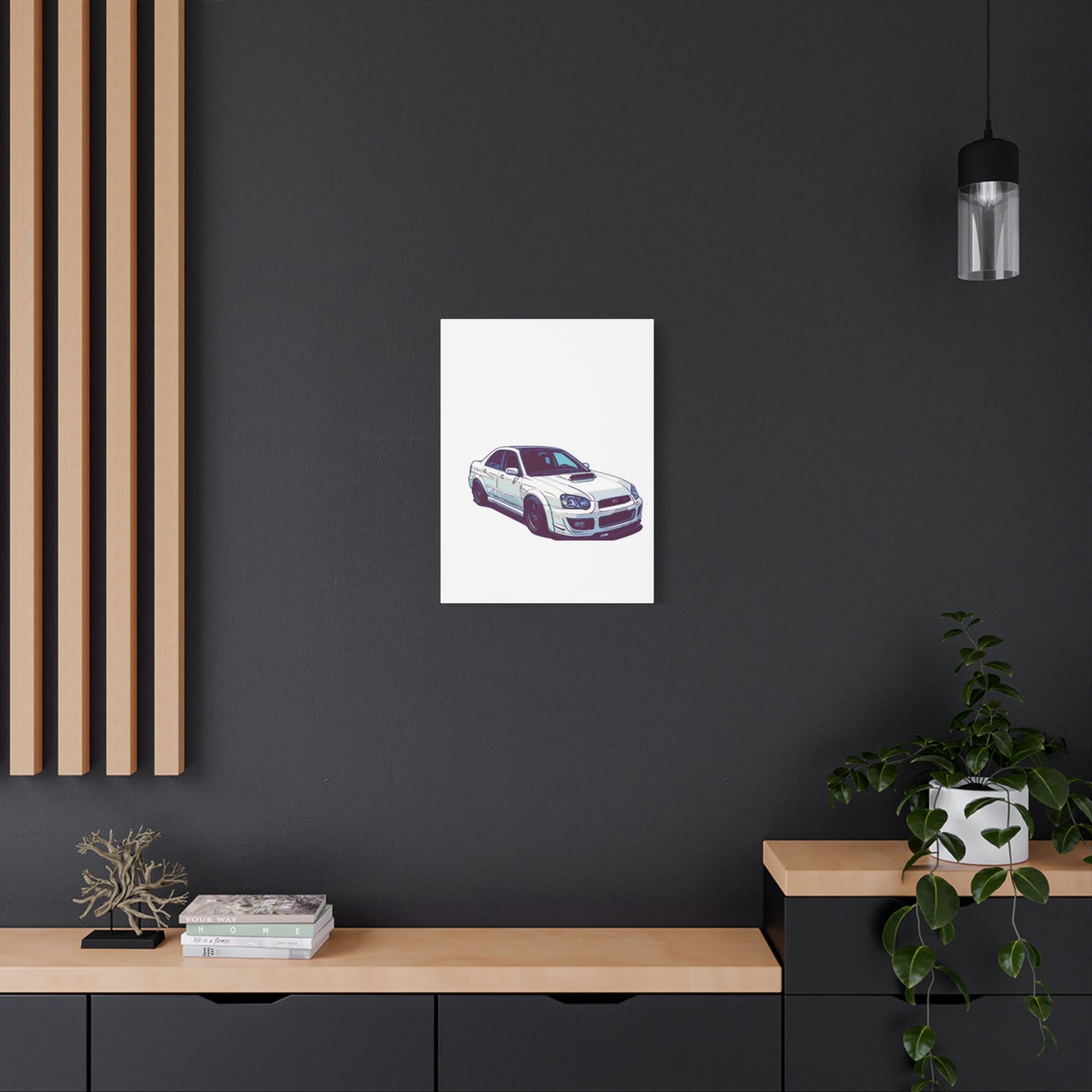 Boosted All-Wheel Fury – Rally-Inspired Sport Sedan Comic Car Wall Art