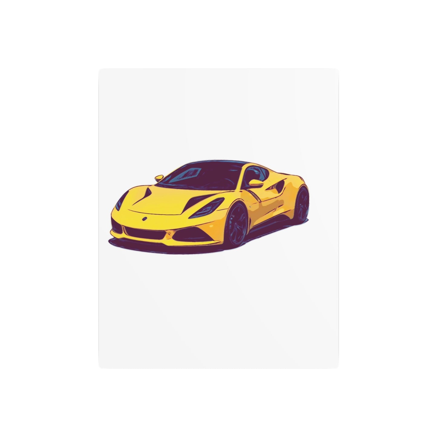 Goldflare Coupe – Exotic Performance Comic Car Wall Art