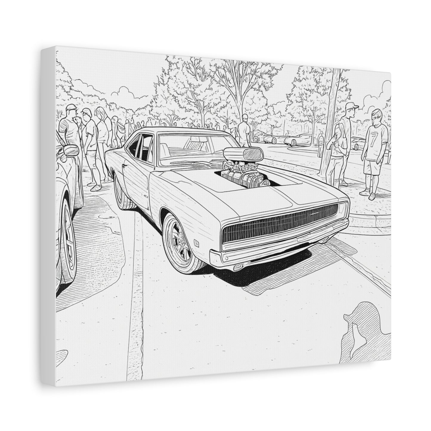 Cartoon Car Coloring Canvas – Creative Kids Garage Wall Art