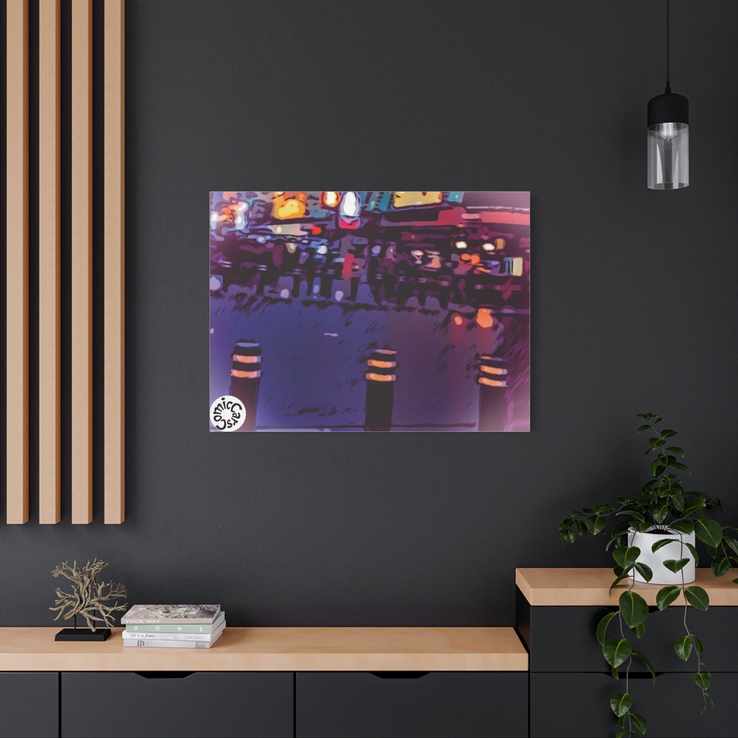 Freemont Street Night Cruises Las Vegas City Matte Canvas Wall Art