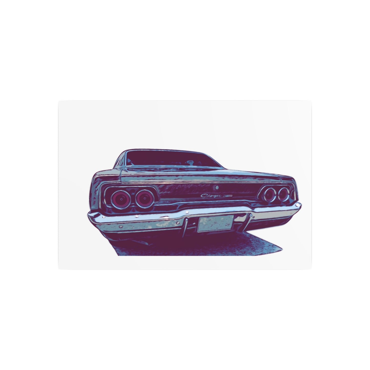 Chrome Exit – Classic Muscle Rear View Comic Car Wall Art