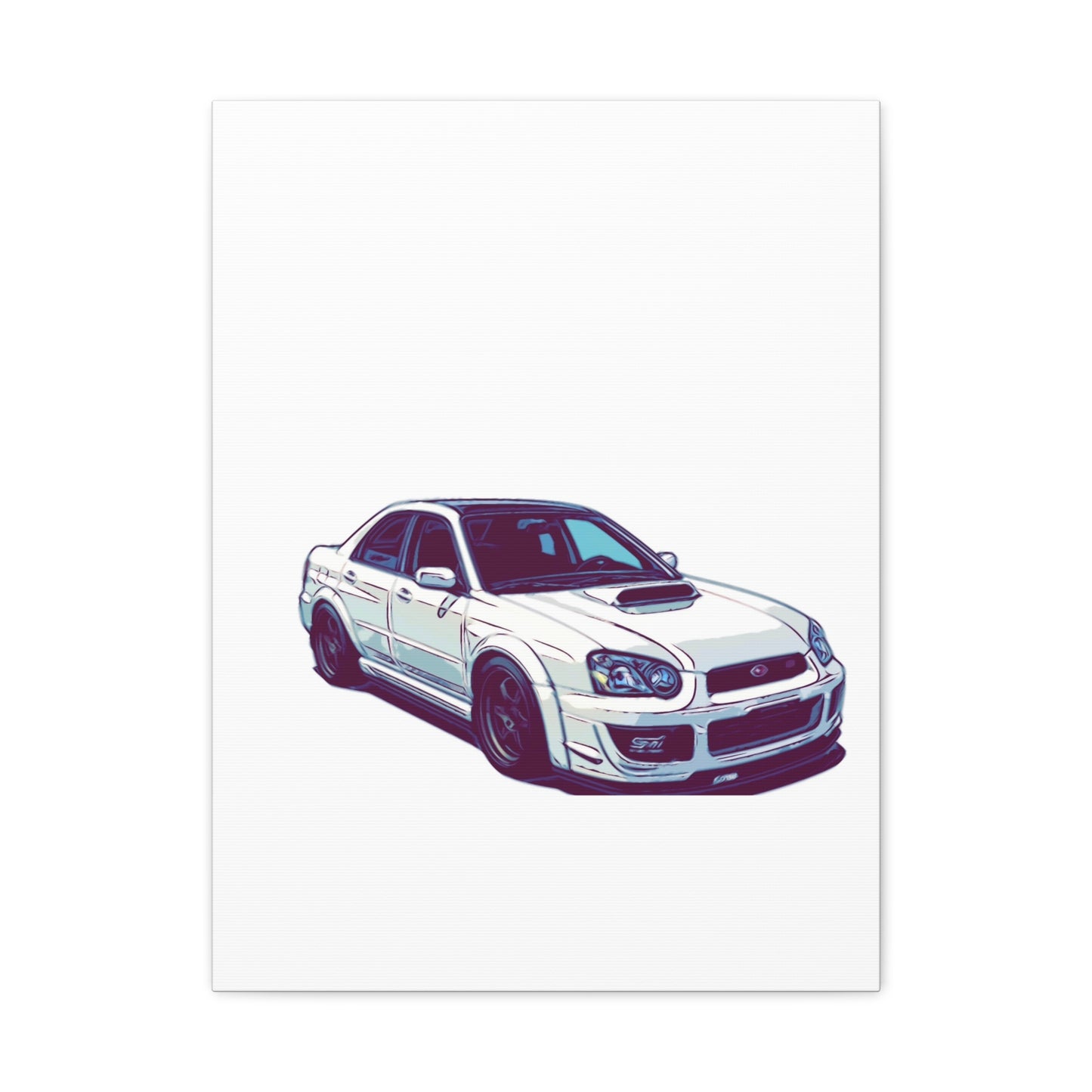 Boosted All-Wheel Fury – Rally-Inspired Sport Sedan Comic Car Wall Art