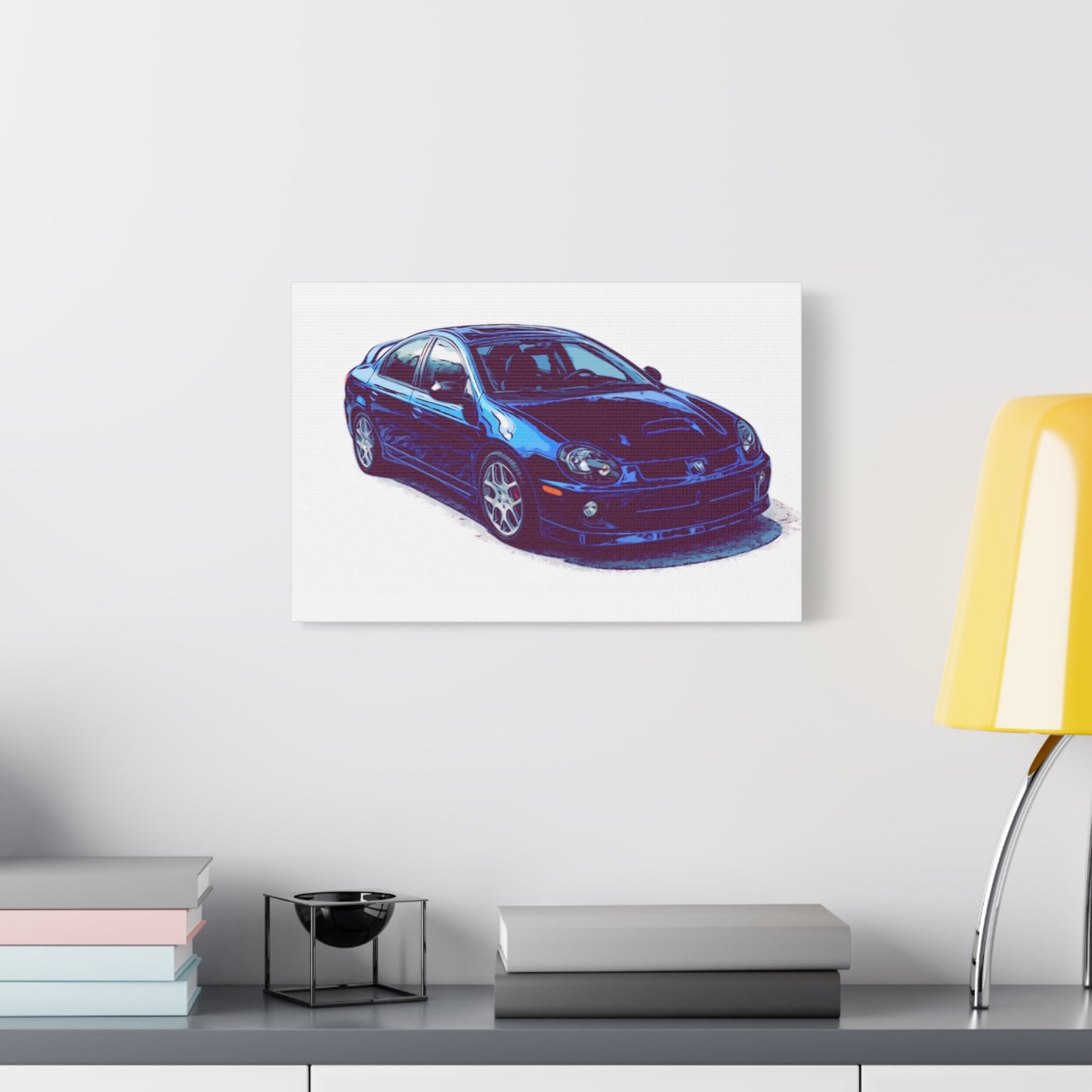 Turbo Four Door – Early 2000s Sport Sedan Comic Car Wall Art