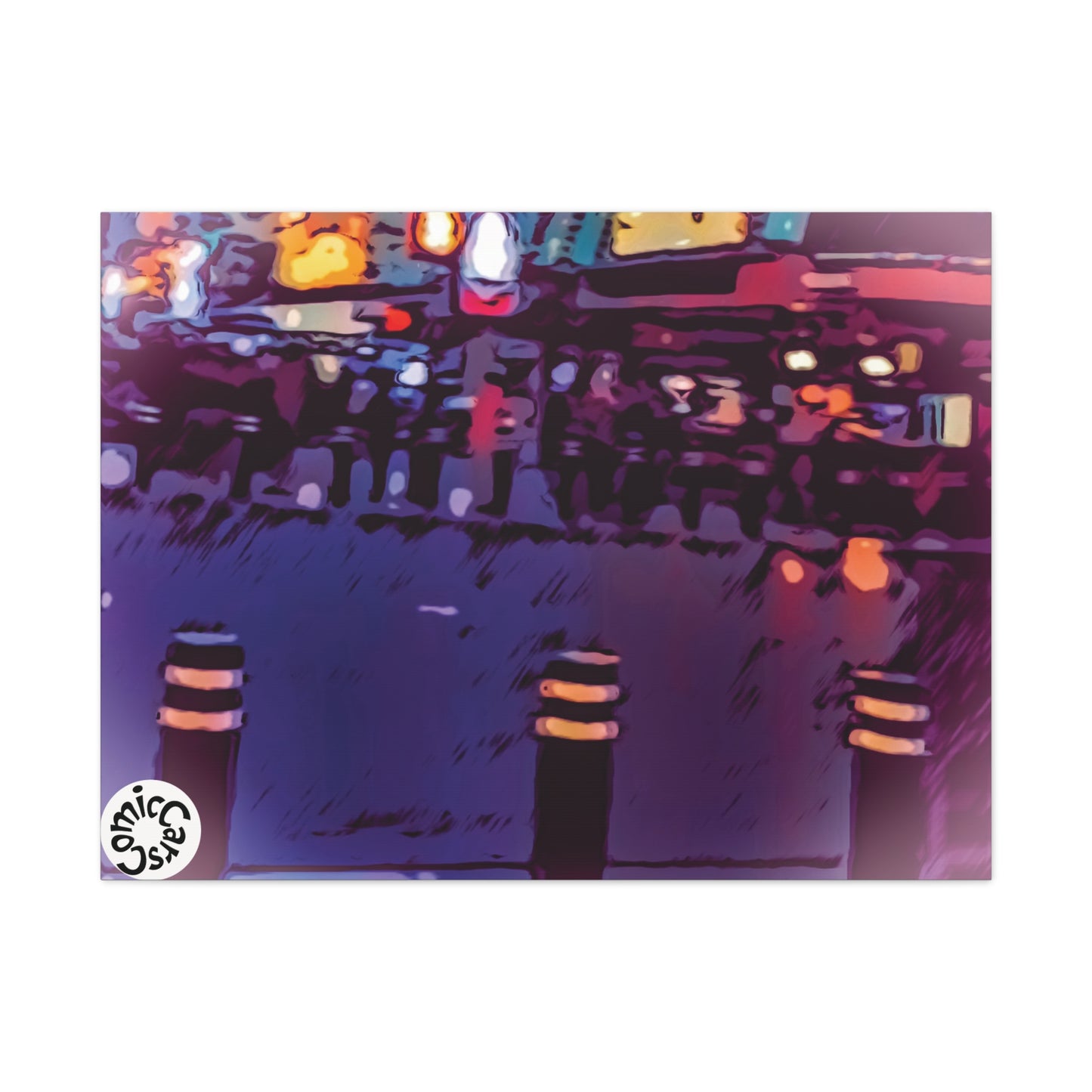 Freemont Street Night Cruises Las Vegas City Matte Canvas Wall Art