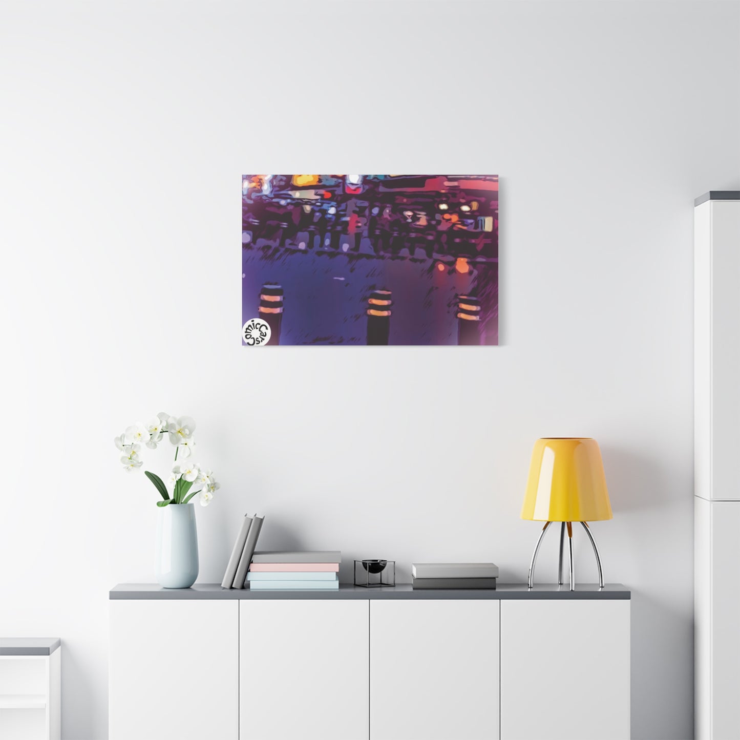 Freemont Street Night Cruises Las Vegas City Matte Canvas Wall Art