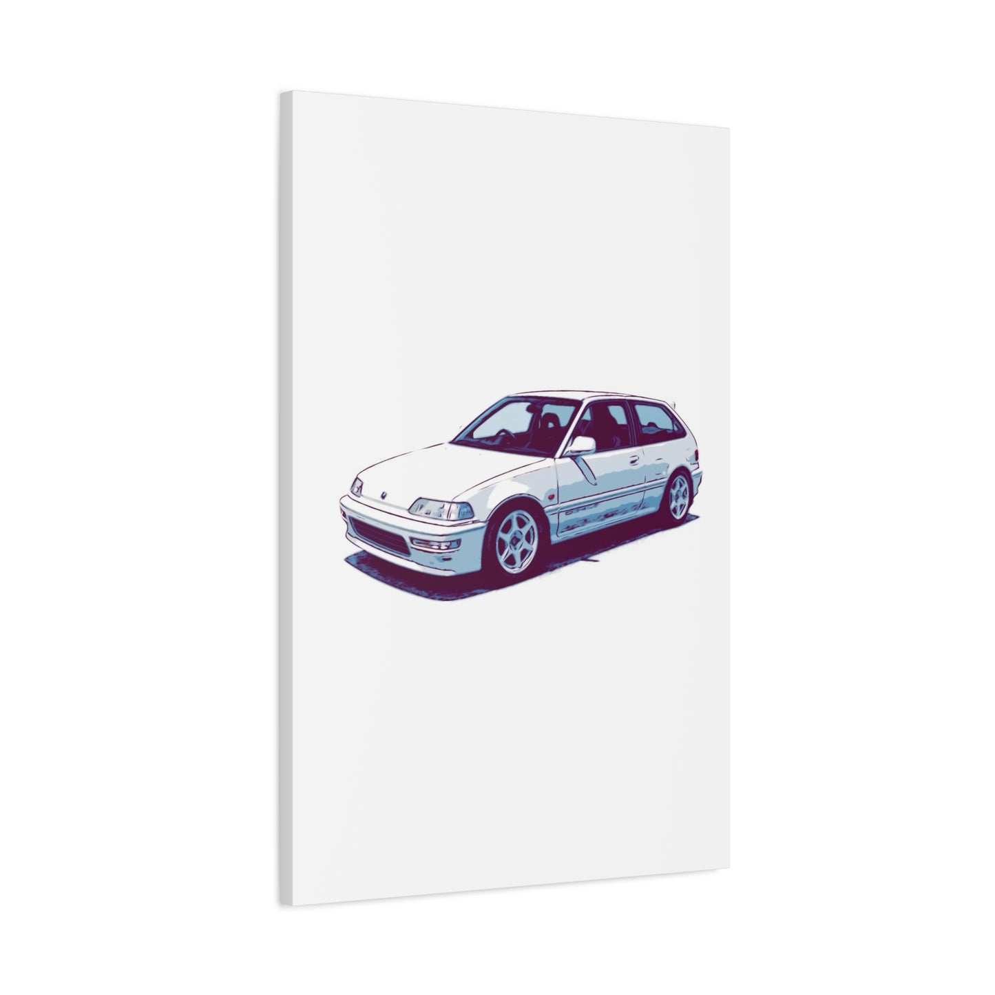 Whitewire Hatch – Compact Street Runner Comic Car Wall Art