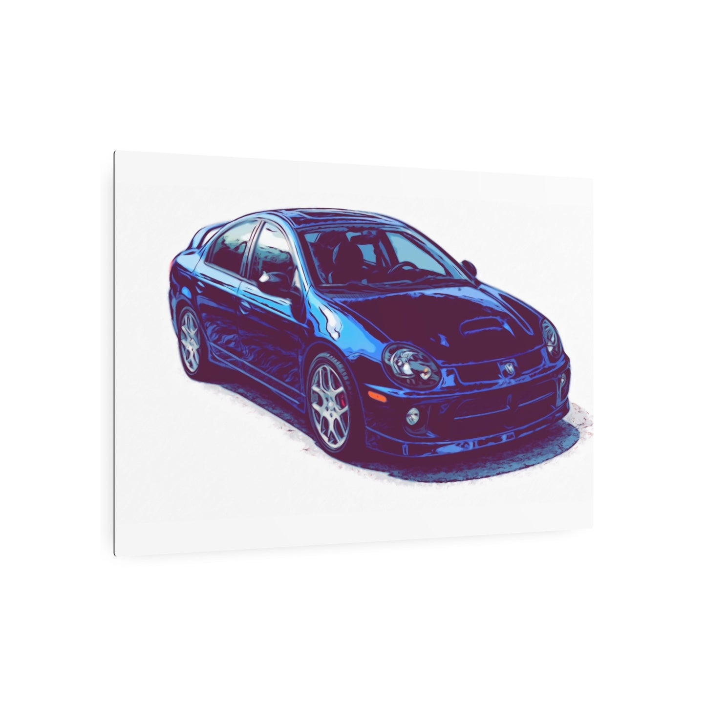 Turbo Four Door – Early 2000s Sport Sedan Comic Car Wall Art