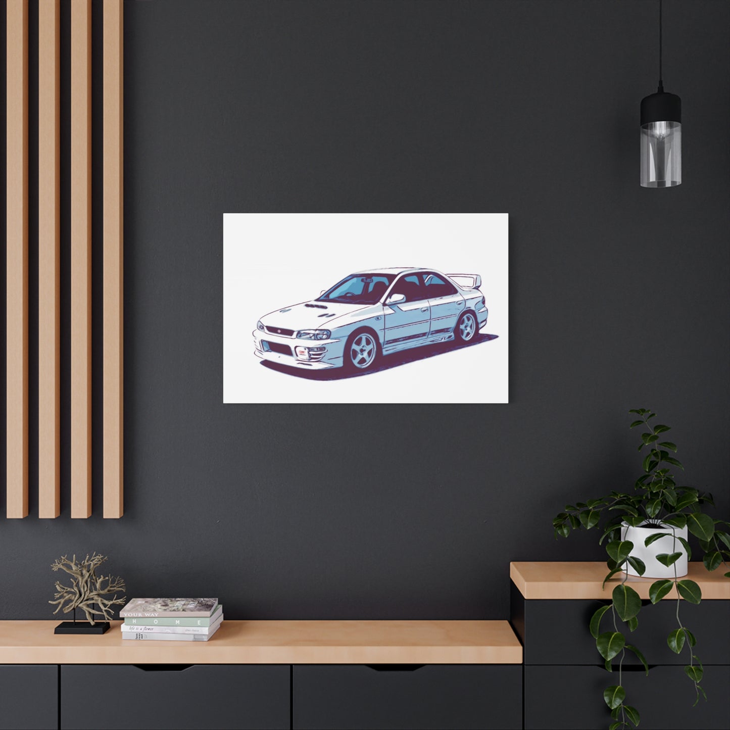 White Line Legacy – JDM Performance Sedan Comic Wall Art
