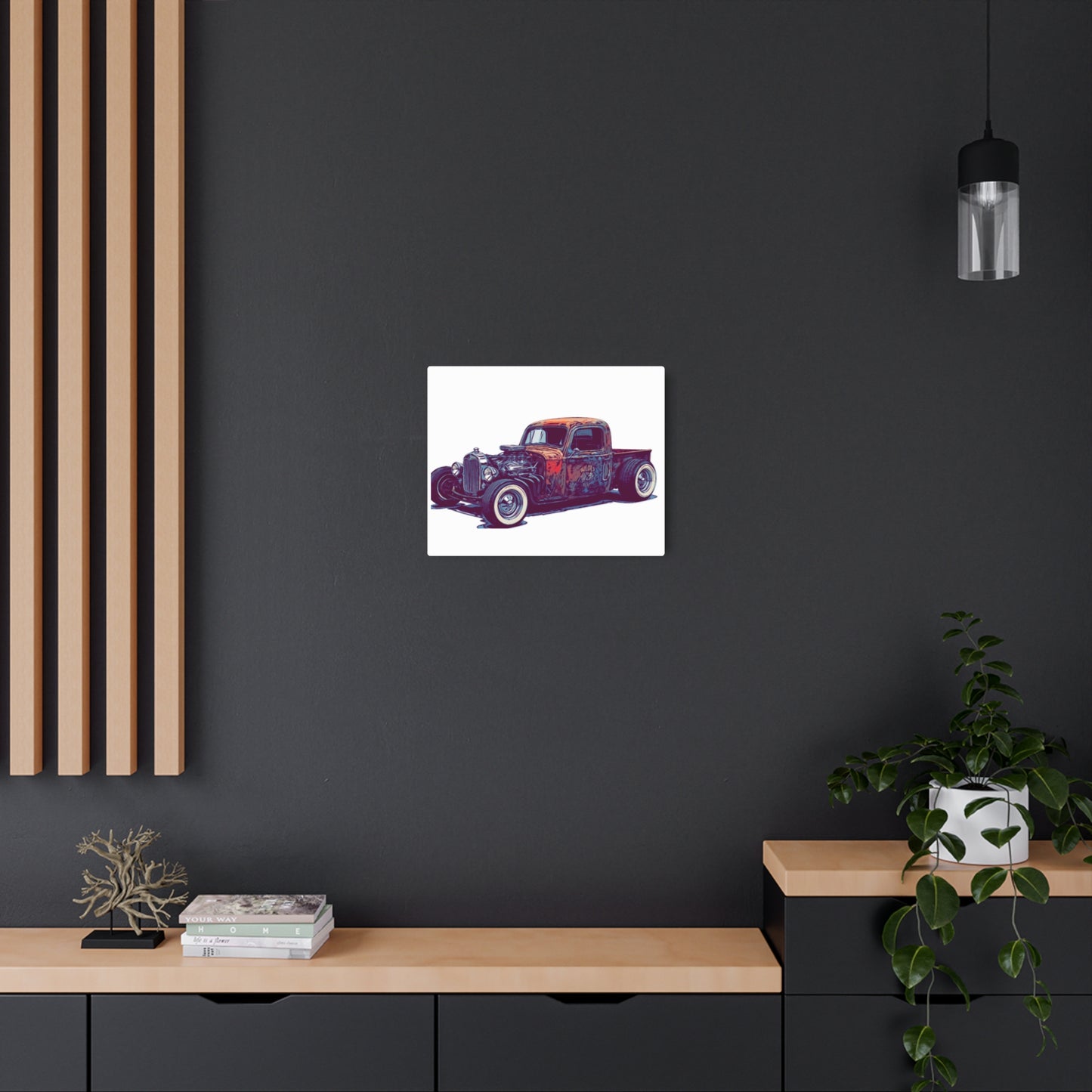 Rustbound Revival Pickup – Vintage Rat Rod Comic Car Wall Art