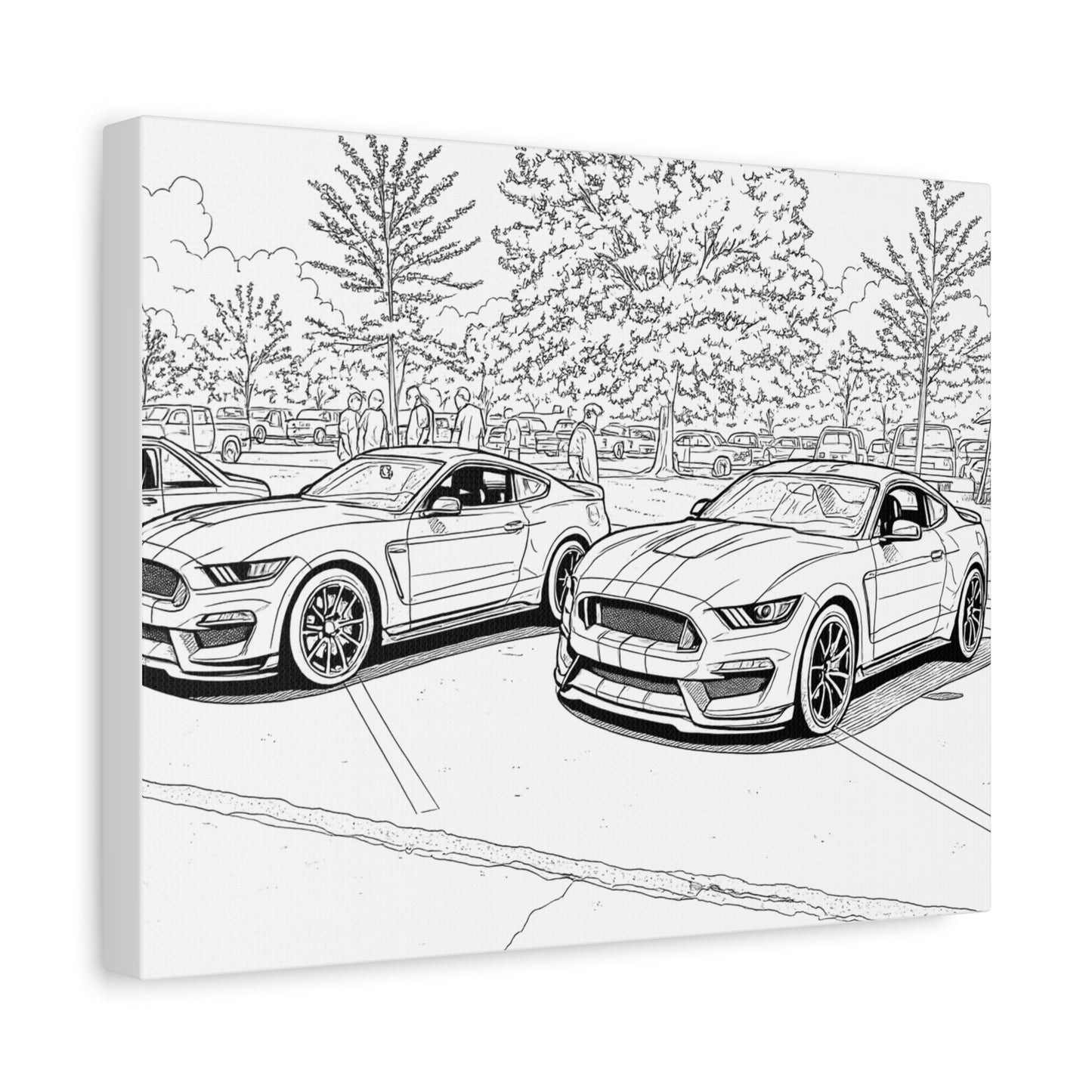 Cartoon Car Coloring Canvas – Creative Kids Garage Wall Art