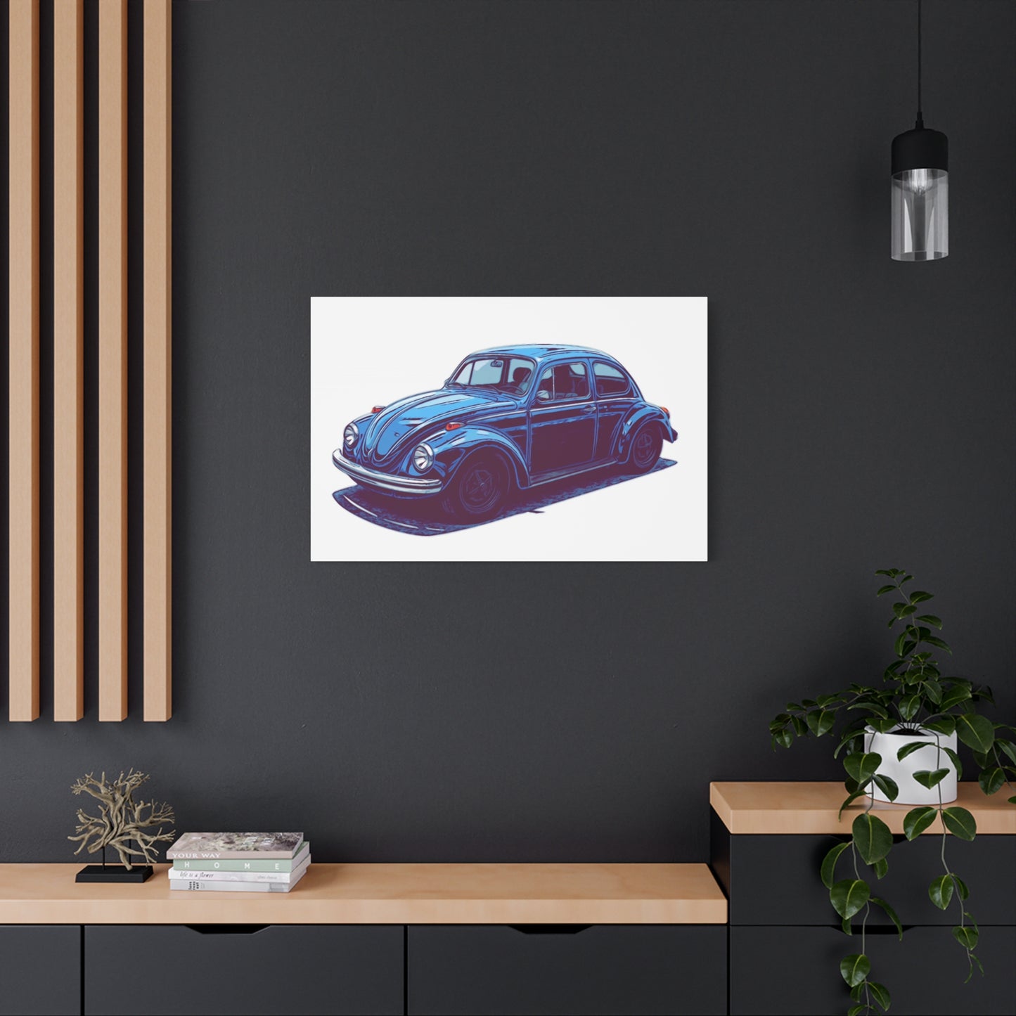 Blue Collar Classic – Vintage Air-Cooled Comic Car Wall Art