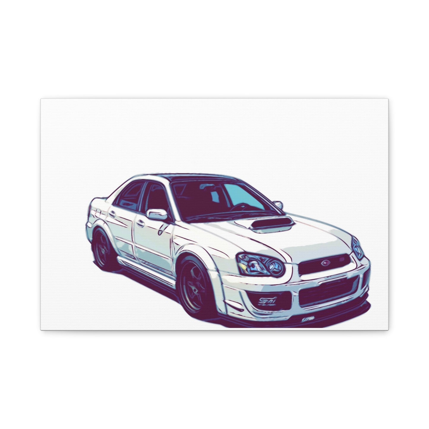 Boosted All-Wheel Fury – Rally-Inspired Sport Sedan Comic Car Wall Art