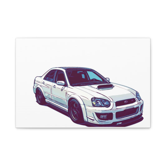 Boosted All-Wheel Fury – Rally-Inspired Sport Sedan Comic Car Wall Art