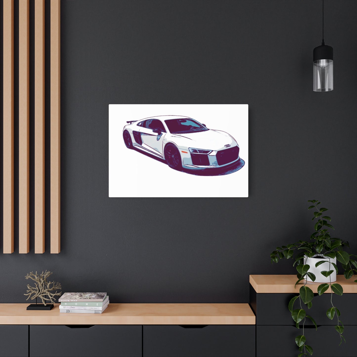 Whiteout Velocity Coupe – Clean Performance Comic Car Wall Art
