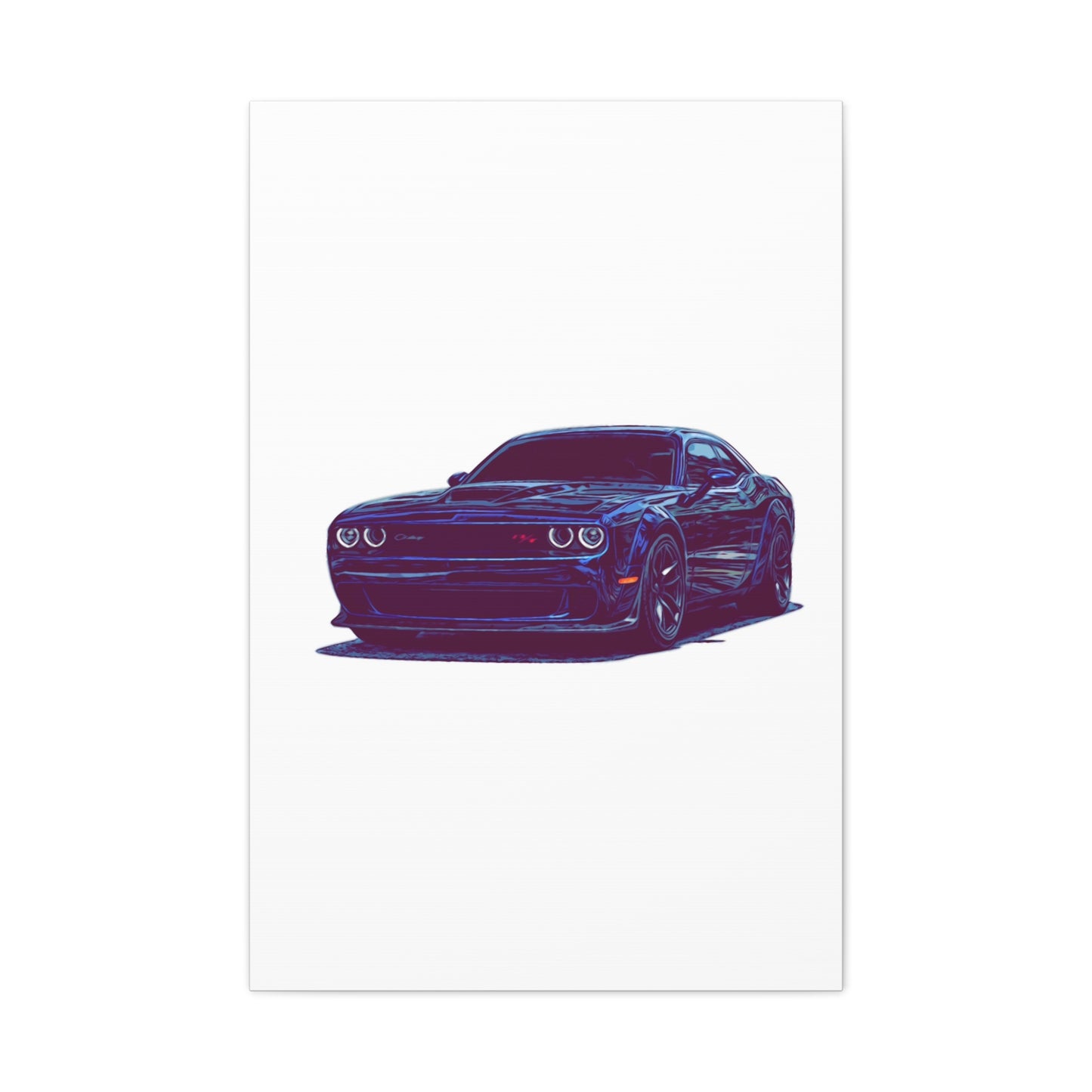 Midnight Muscle Coupe – Modern Street Performance Comic Car Wall Art