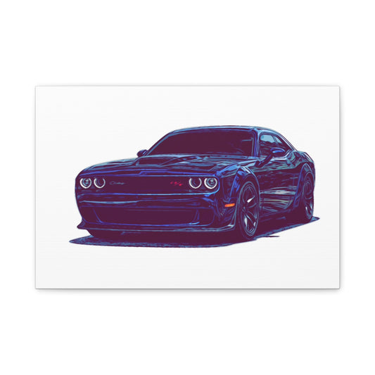 Midnight Muscle Coupe – Modern Street Performance Comic Car Wall Art