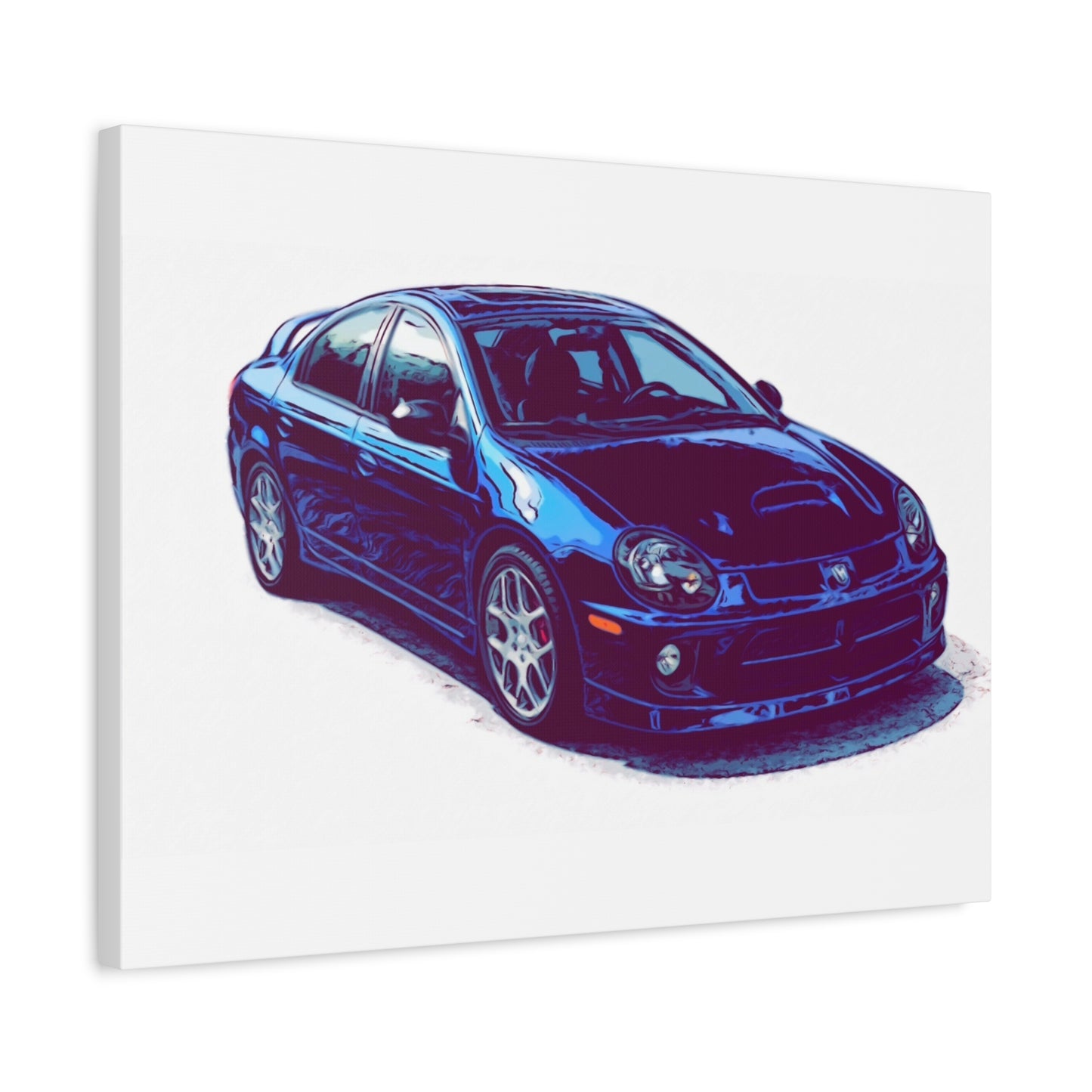 Turbo Four Door – Early 2000s Sport Sedan Comic Car Wall Art