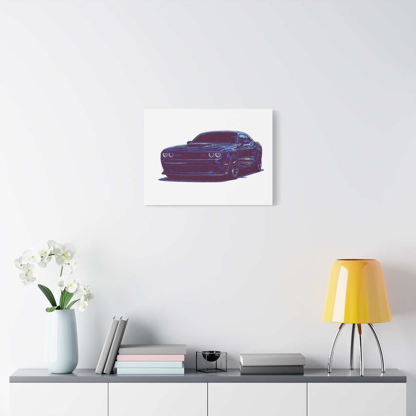 Midnight Muscle Coupe – Modern Street Performance Comic Car Wall Art